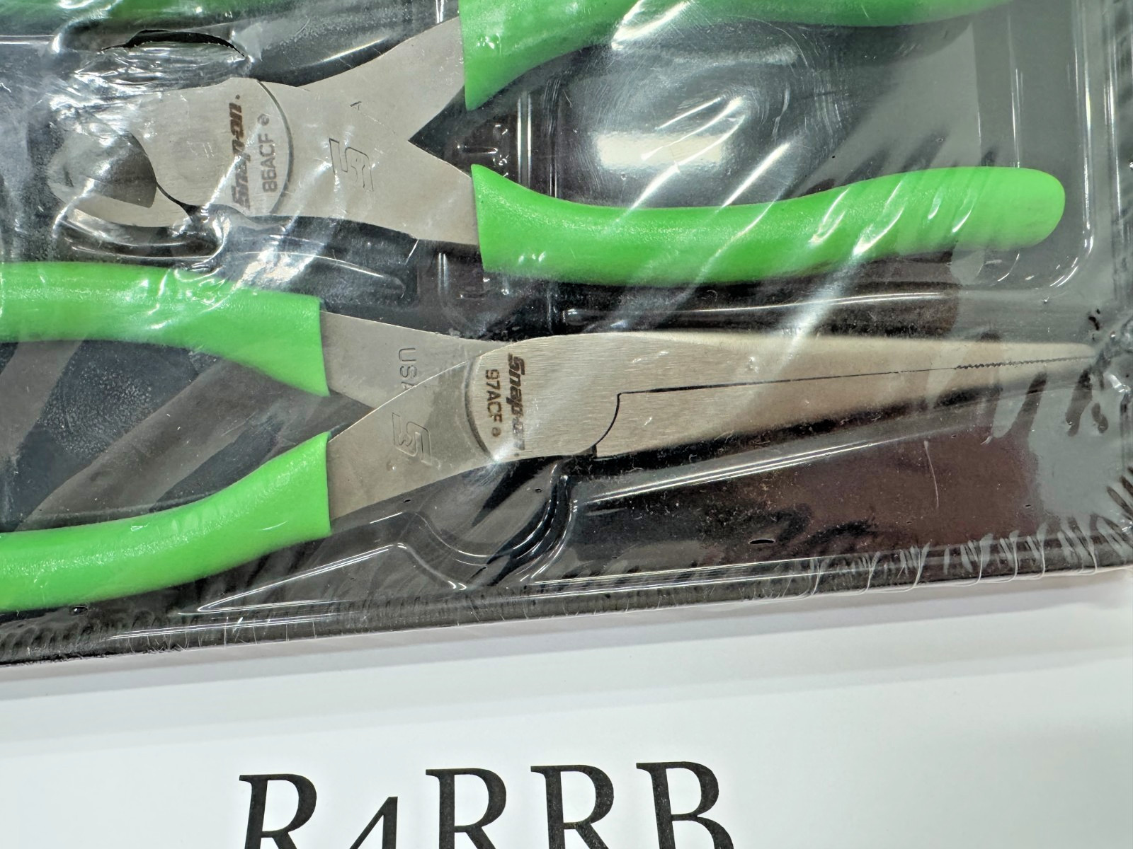 Snap-on Tools USA NEW 3PC GREEN Soft Grip Pliers / Cutter Combo Set PLR300G NOS