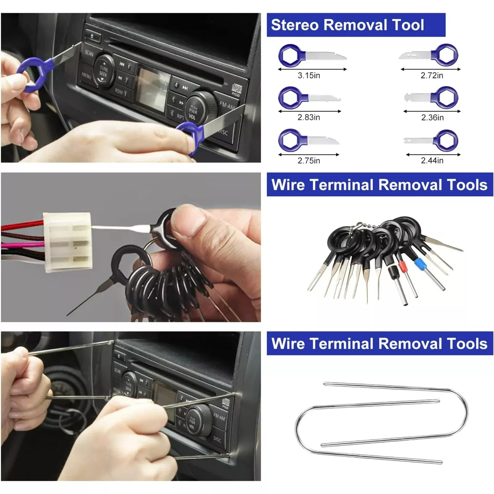 250Pcs Car Trim Removal Tool Set Hand Tools Pry Bar Panel Door Interior Clip Kit