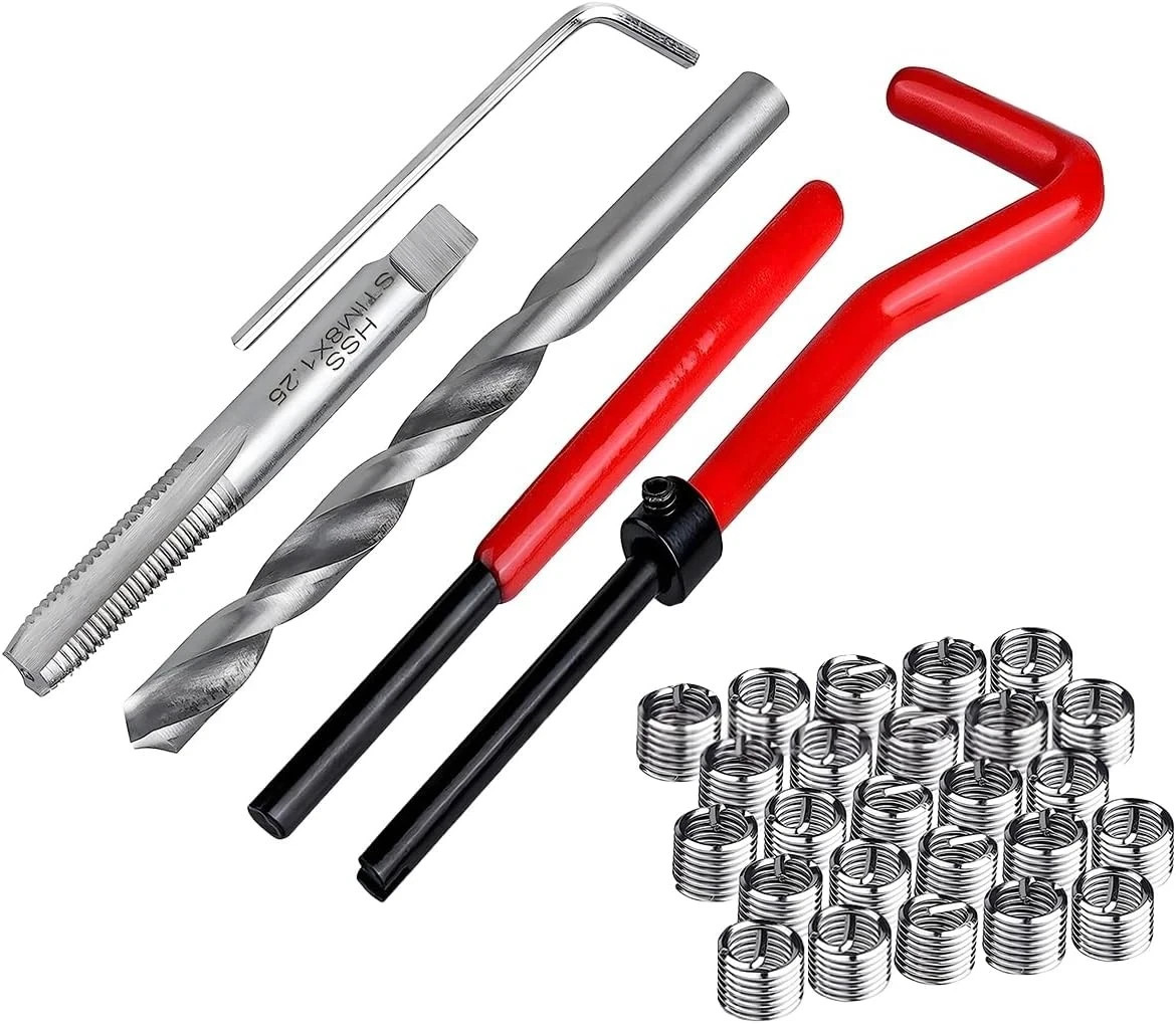 30PCS M6 x 1.0mm Thread Repair Insert Kit, Metric Helicoil Kit Compatible Hand T