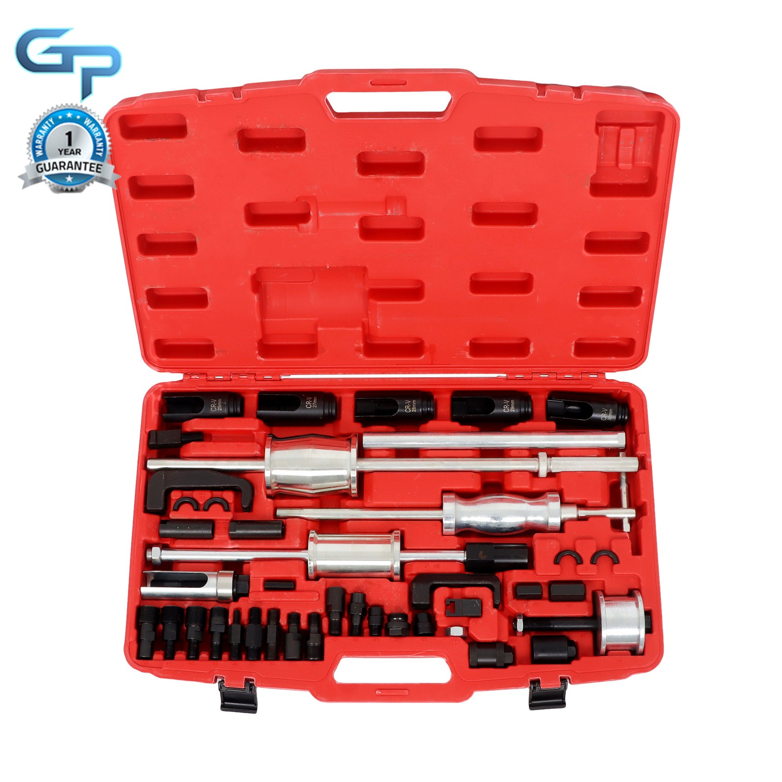 Diesel Injector Extractor Slide Hammer Puller Adapter Tool Kit 40PC Auto Truck