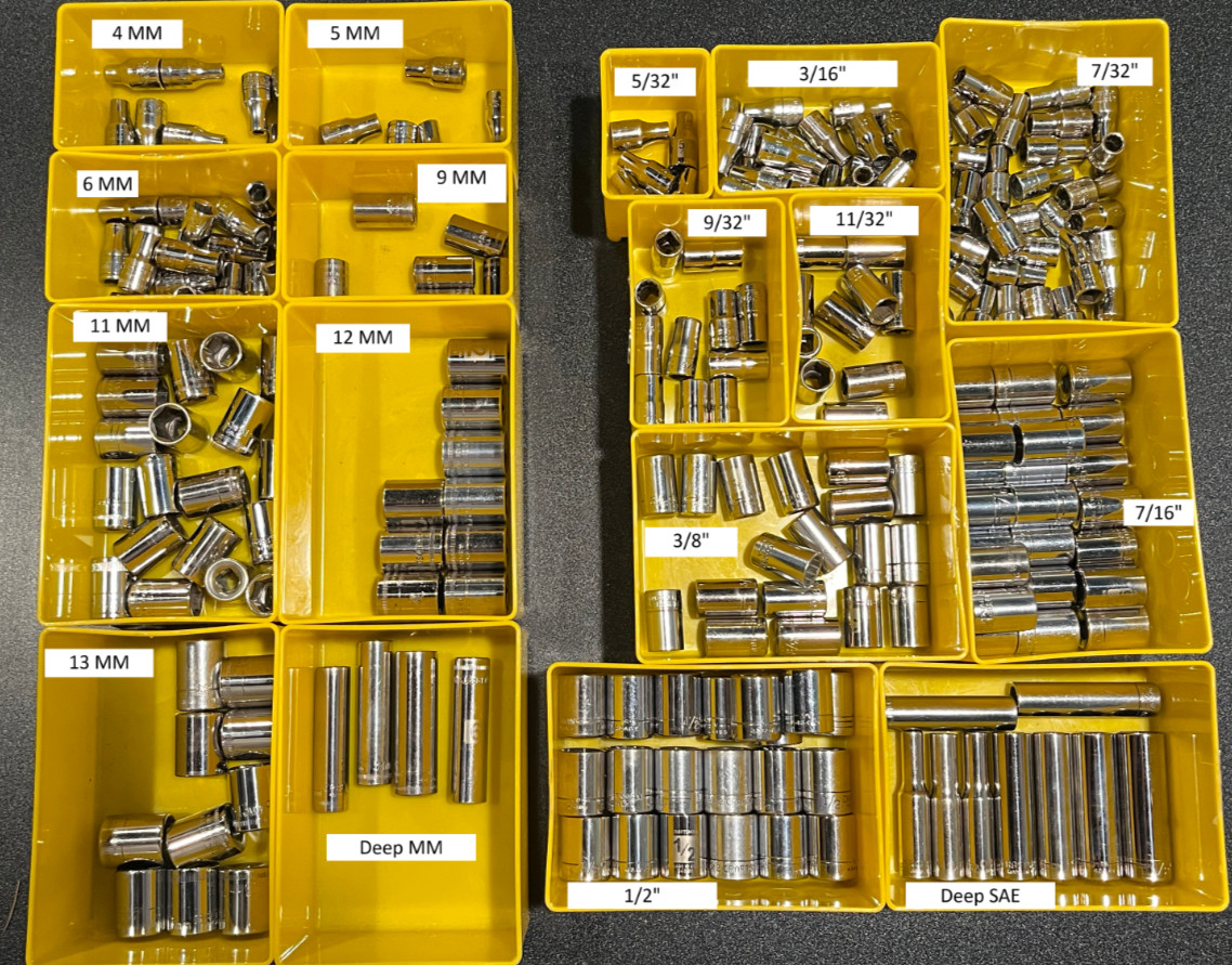 Craftsman Made in USA 230 Socket Lot – 1/4 Drive Metric SAE Cleaned Resale Ready