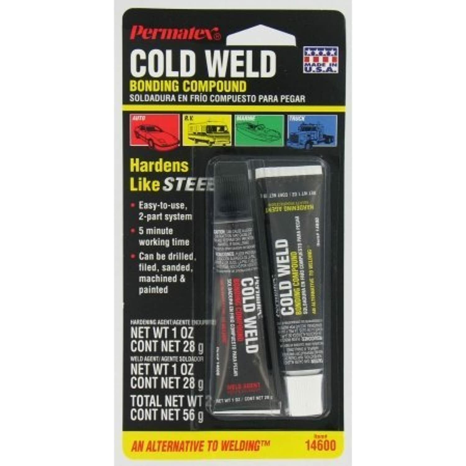 Permatex 14600 1 Oz Cold Weld Bonding Compound 2 Count