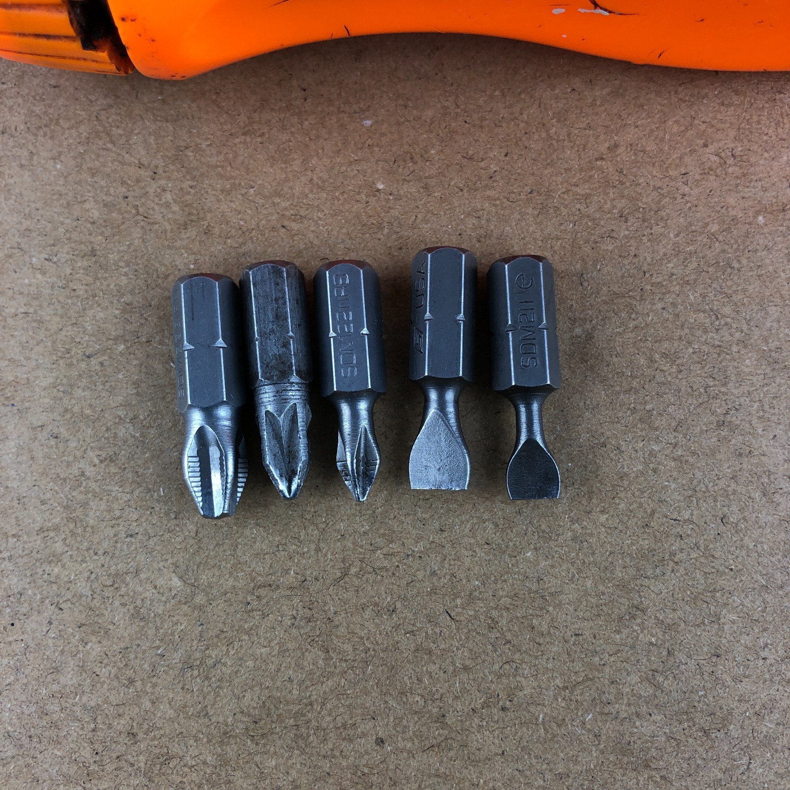 Snap-On Ratcheting Screwdriver with Bits SSDMR4A Vintage Orange Made in USA