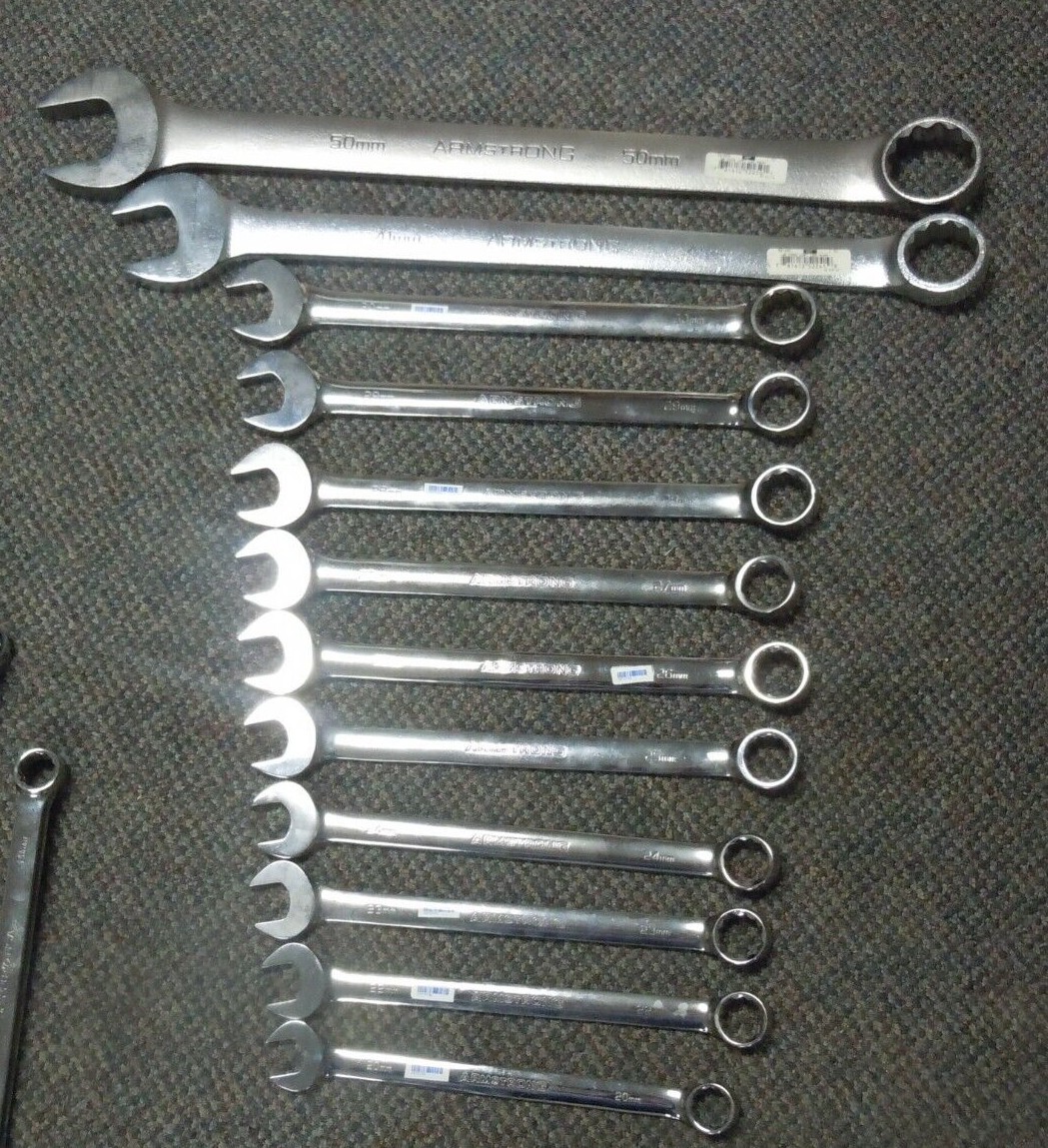 ARMSTRONG 12-POINT LONG COMBINATION WRENCH choose sz. 20mm through 50mm