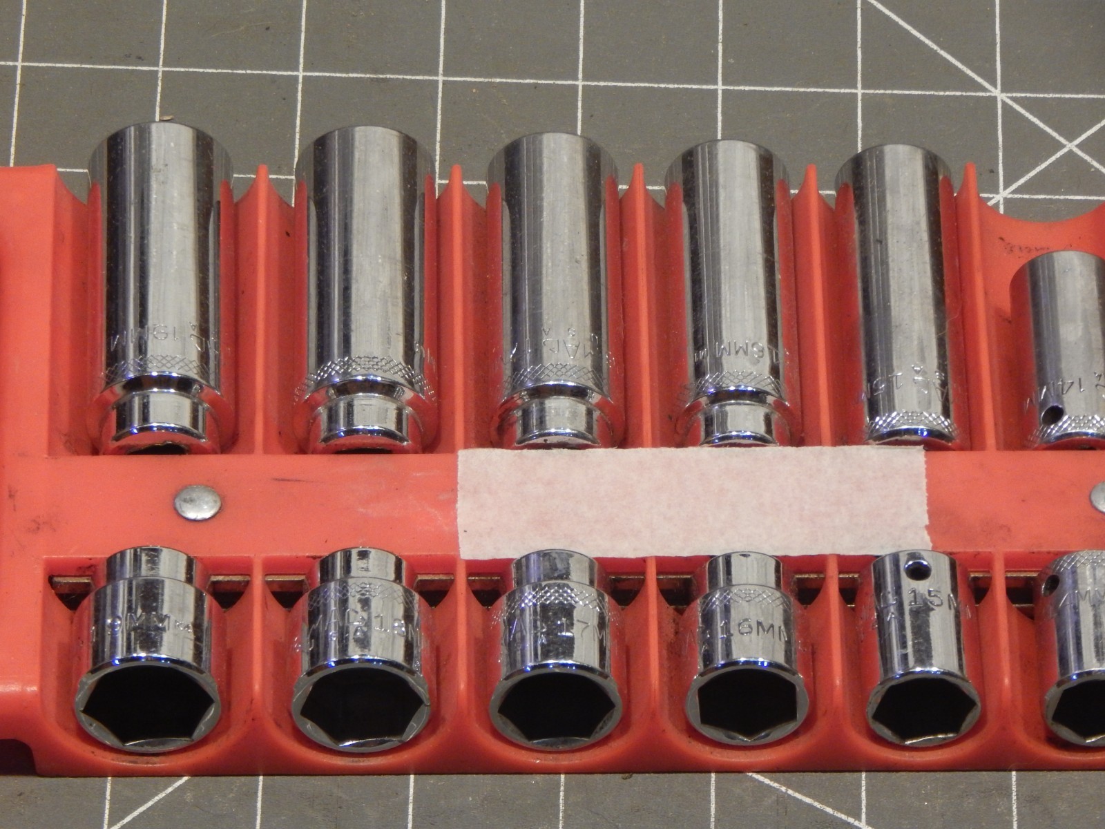 READ Mac Metric 28Pc 3/8 Drive Deep Shallow Socket Set 6MM 19MM Dr Mag Tray 14Pc