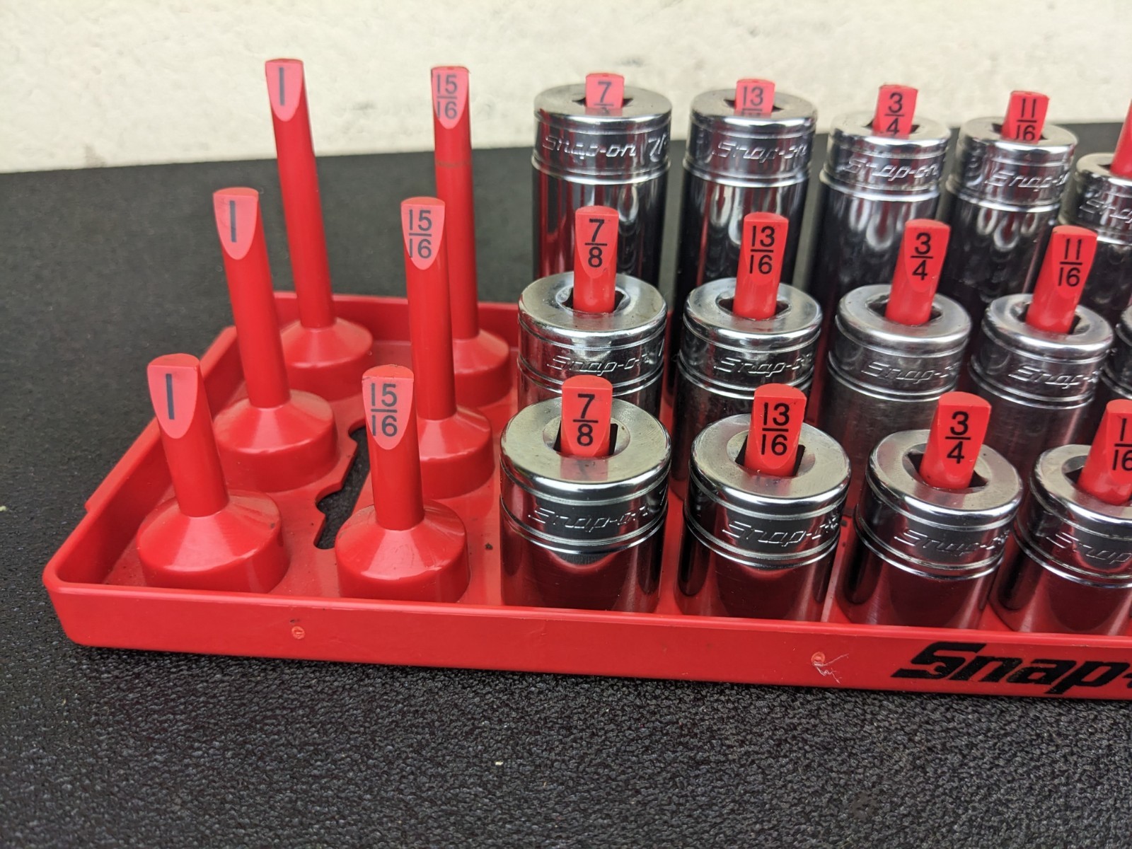 #bo723 Snap On USA 39pc 3/8″ Drive SAE 6 Point Shallow Semi Deep MASTER SET