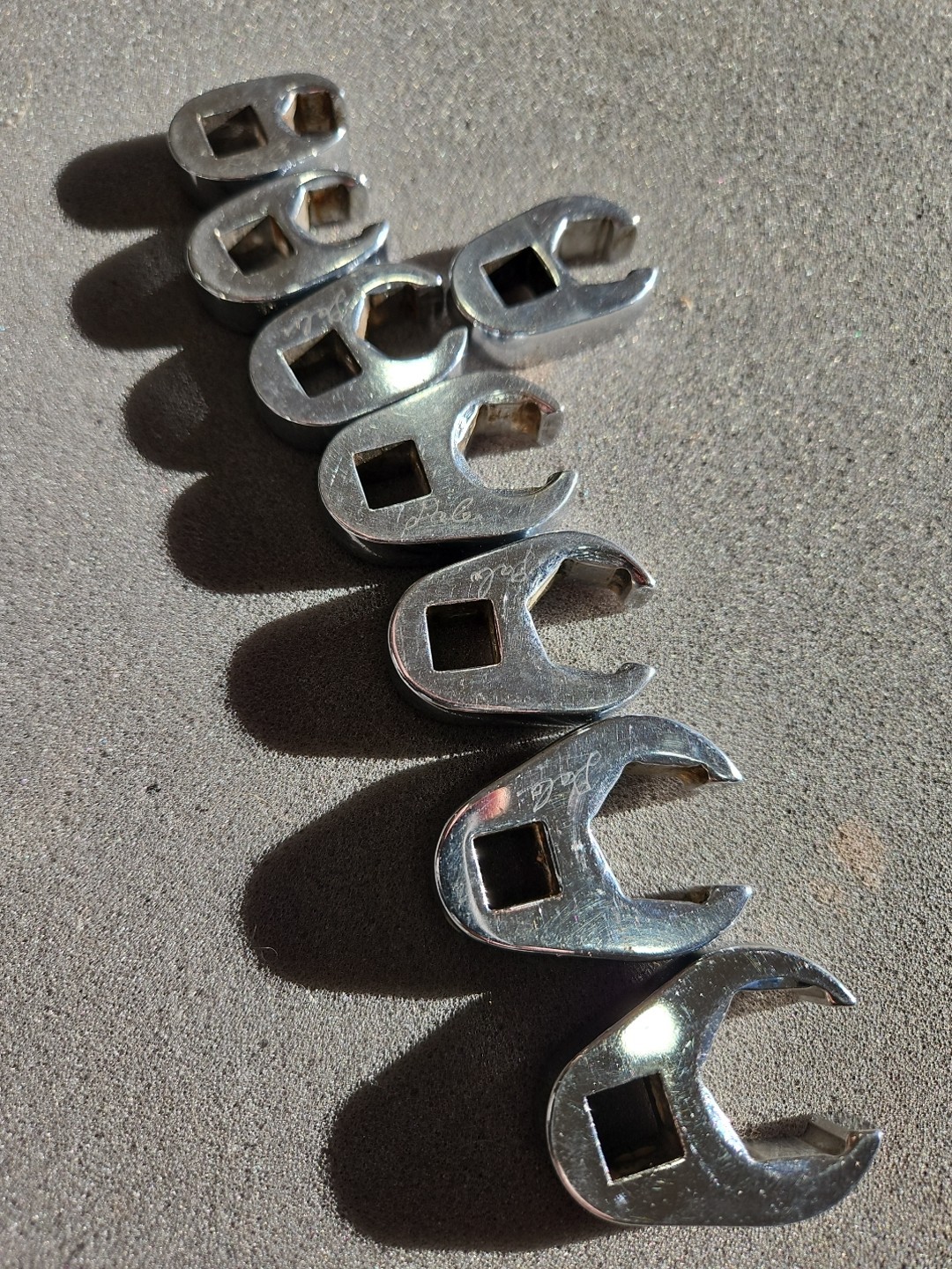 Snap On 8 Piece 3/8” Flare Nut Crow Feet Set 3/8” – 3/4” – FRH120S – FRH240S