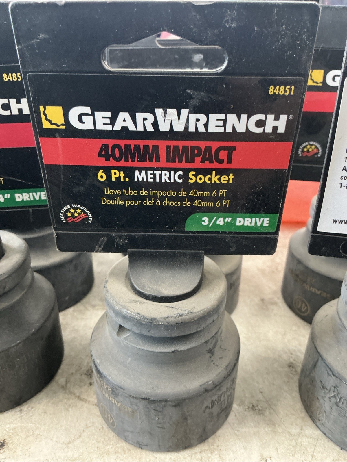 gearwrench 84851 3/4″ Drive 6 Point Standard Impact Metric Socket 40mm