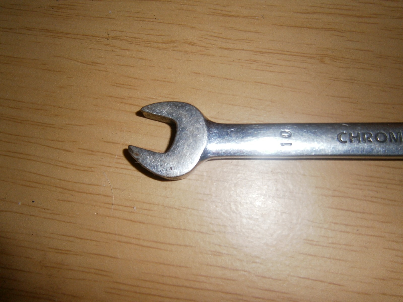 Vintage silver tone combination spanner. 10mm. (E6a)