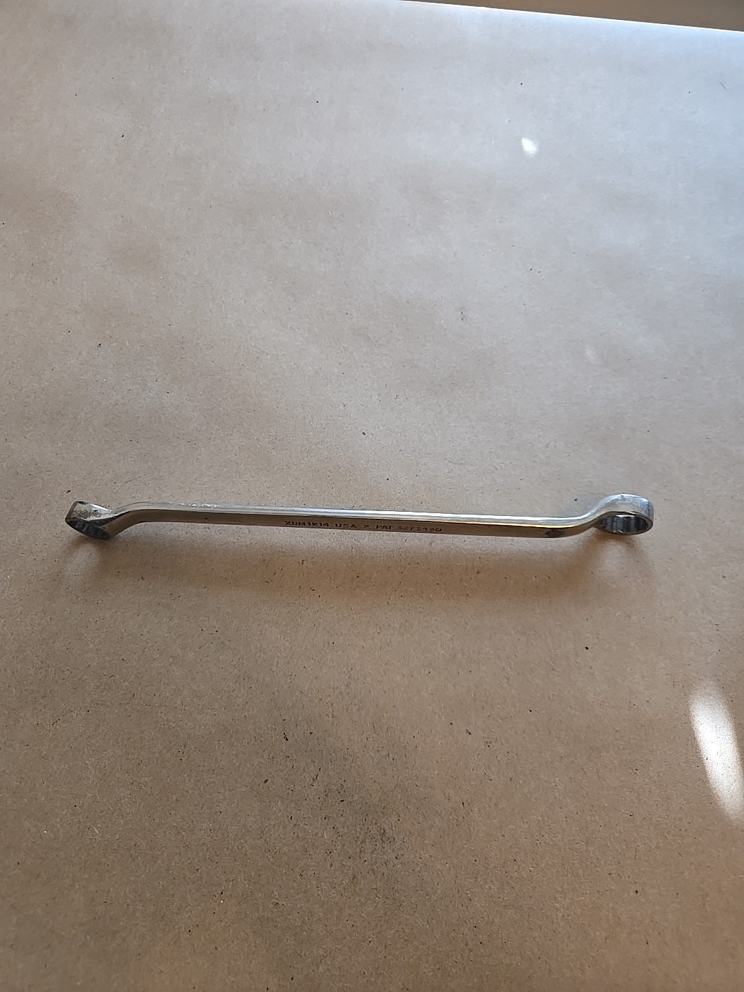 Snap On 12MM-14MM 12PT Metric Chrome Offset Box End Wrench USA XBM1214