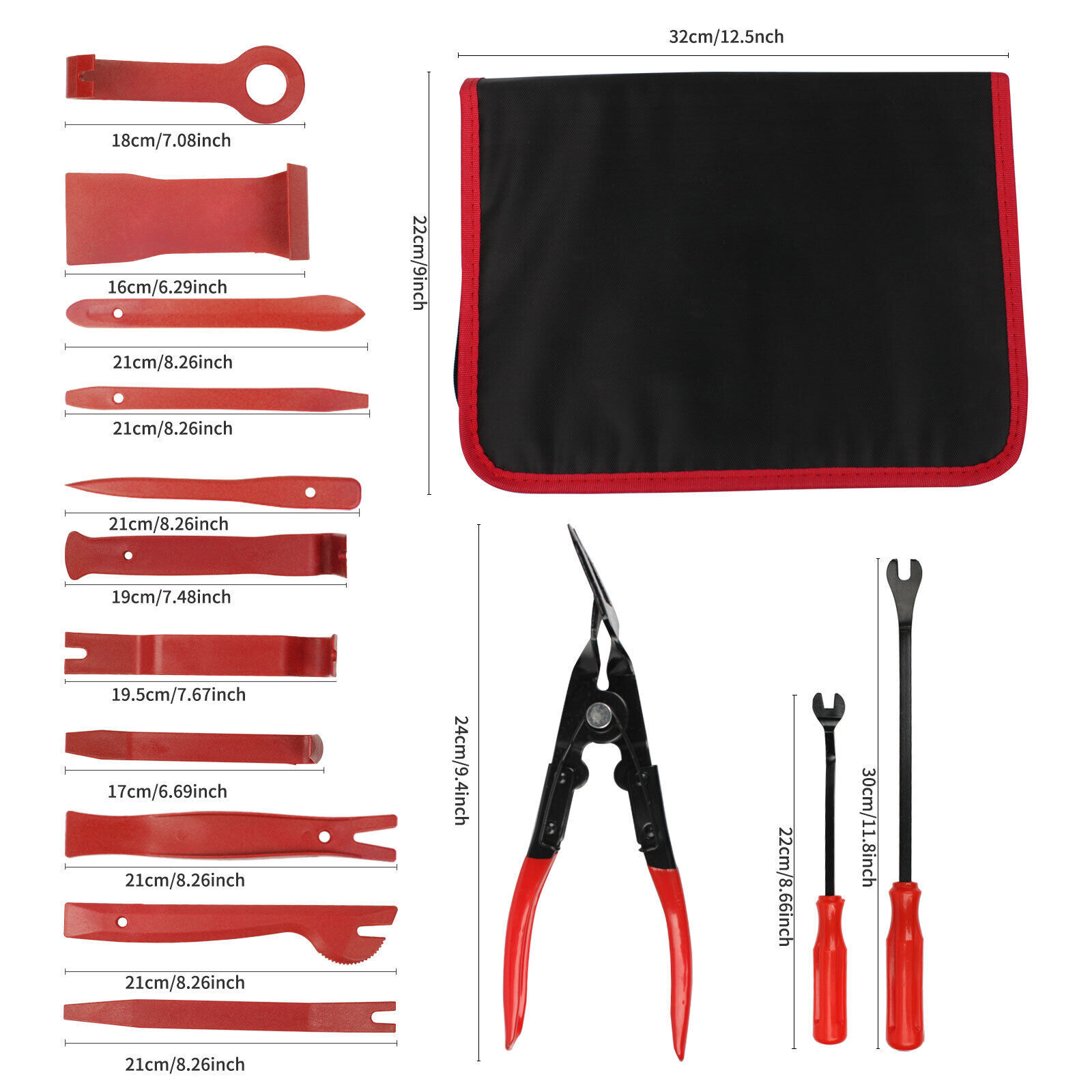 200Pcs Car Trim Removal Tool Set Hand Tools Pry Bar Panel Door Interior Clip Kit