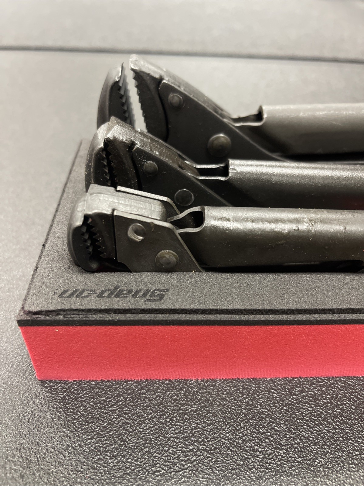 Snap-on Tools SPAIN NEW RED 3-Piece Quick Adjust Plier Wrench Foam Set PWZ300FR