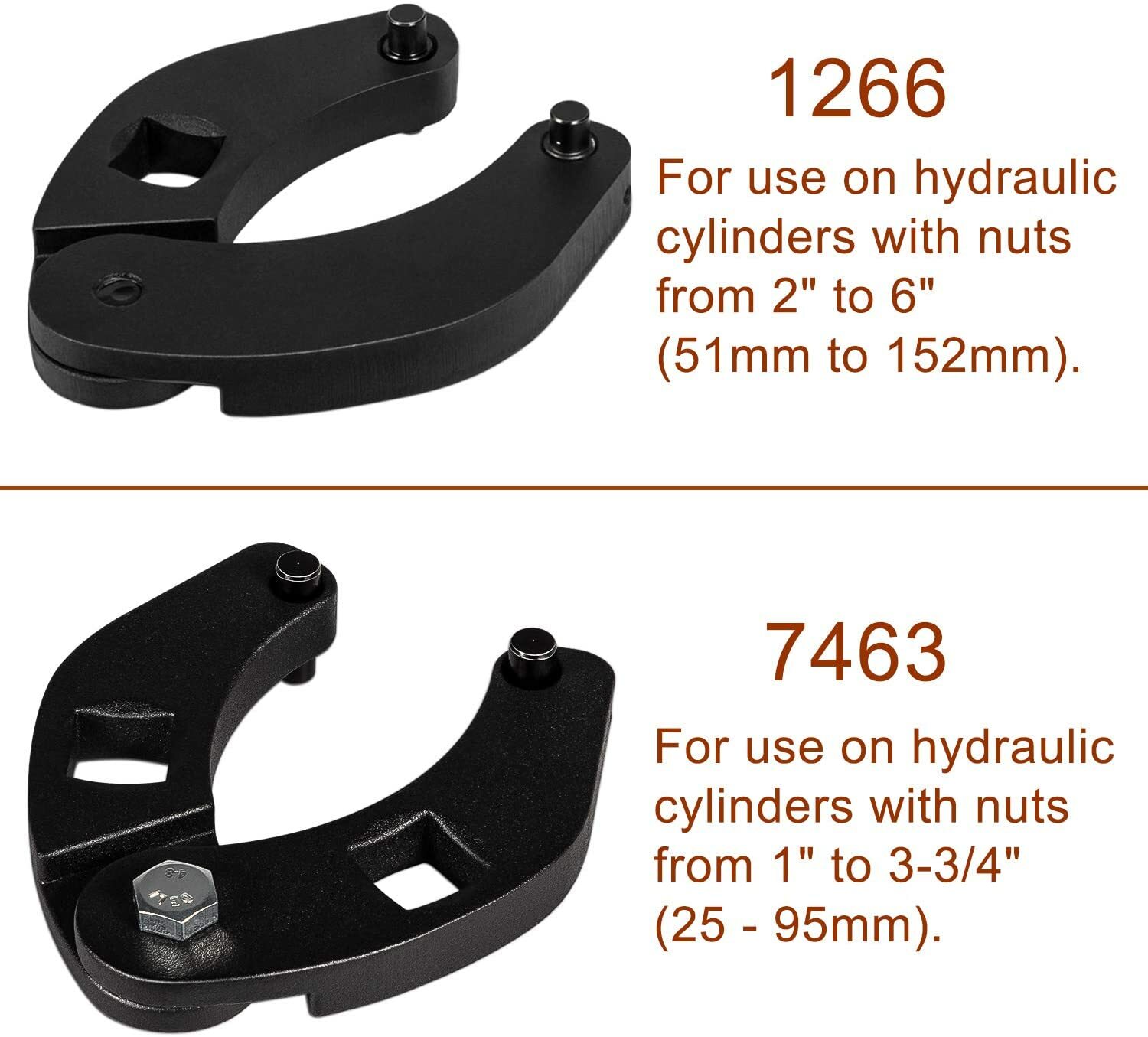 1266 & 7463 Adjustable Gland Nut Wrench Set for Hydraulic Cylinders Universal