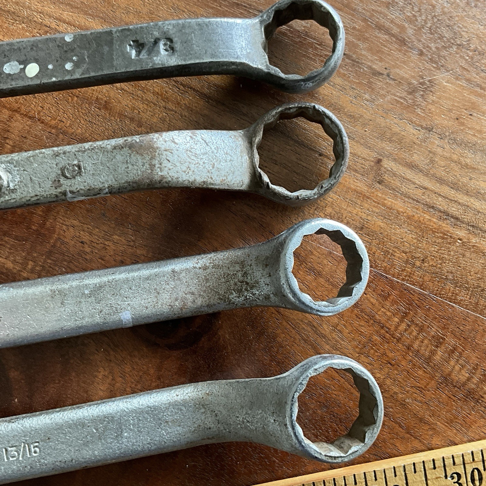 Vintage 4pc SAE Deep Offset Box End Wrench Set Made in USA