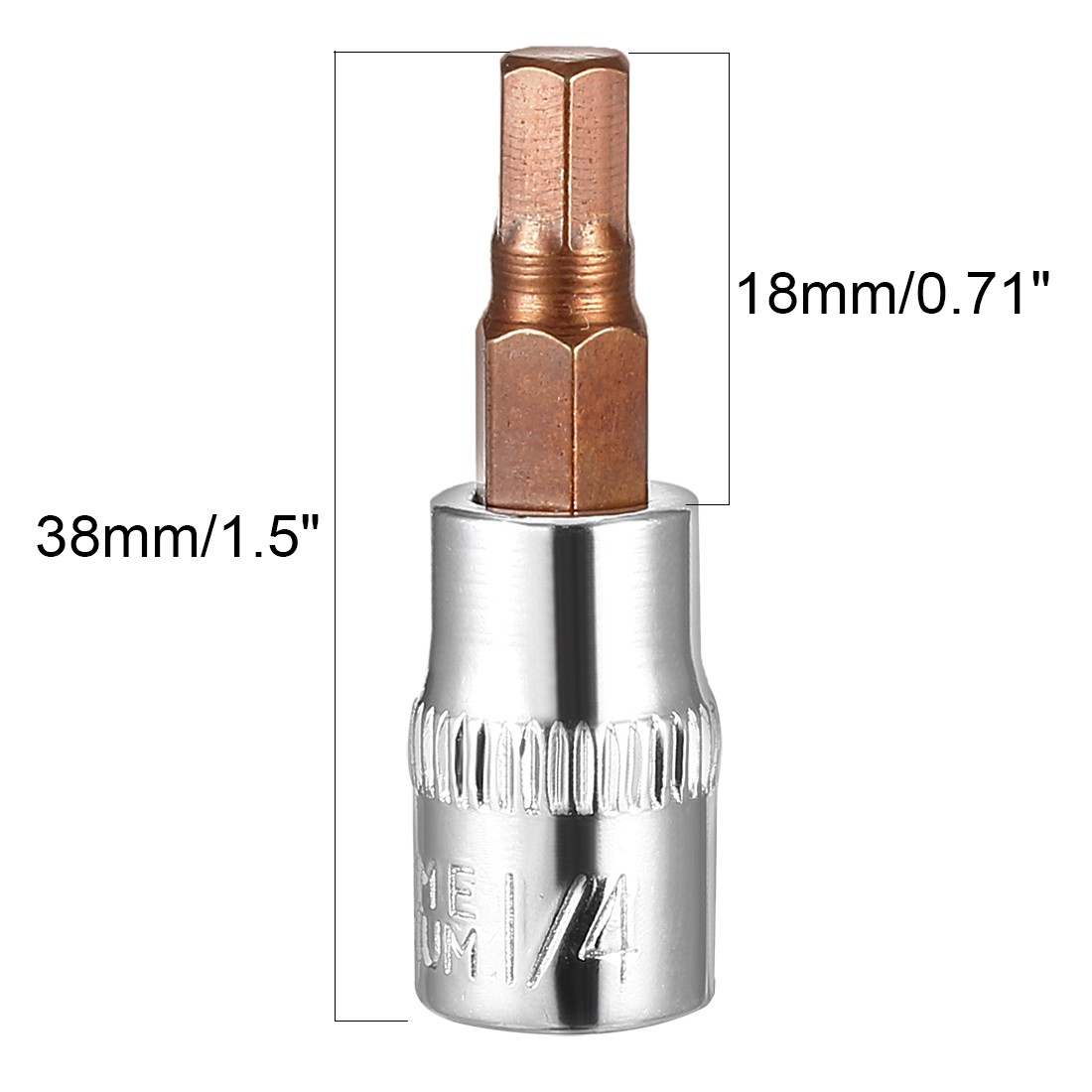 2pcs 1/4″ Drive x H5 5mm Hex Bit Socket S2 Steel Bits CR-V Sockets 1.5″ Length