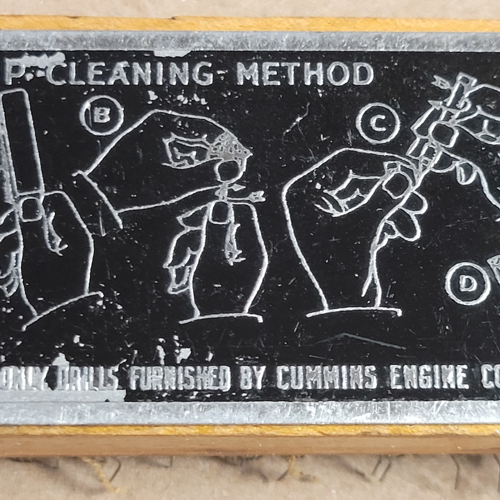 RARE Cummins Engine Specialty Tool Cup Cleaning Fine Metal Wire Brush Card File
