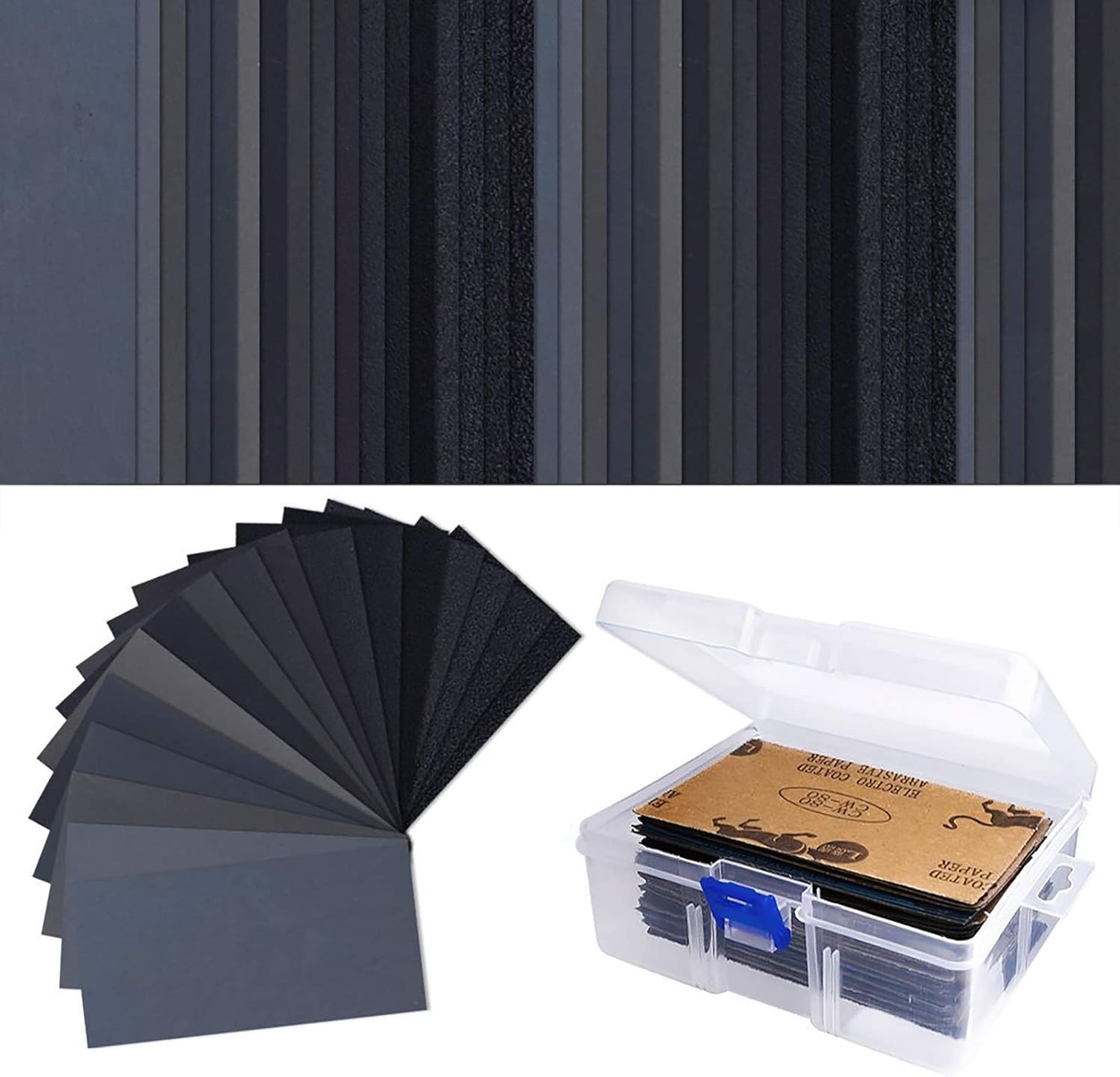 Sandpaper Assorted Wet/Dry, 102 Pieces 60 to 3000 Grit Sandpaper Assortment