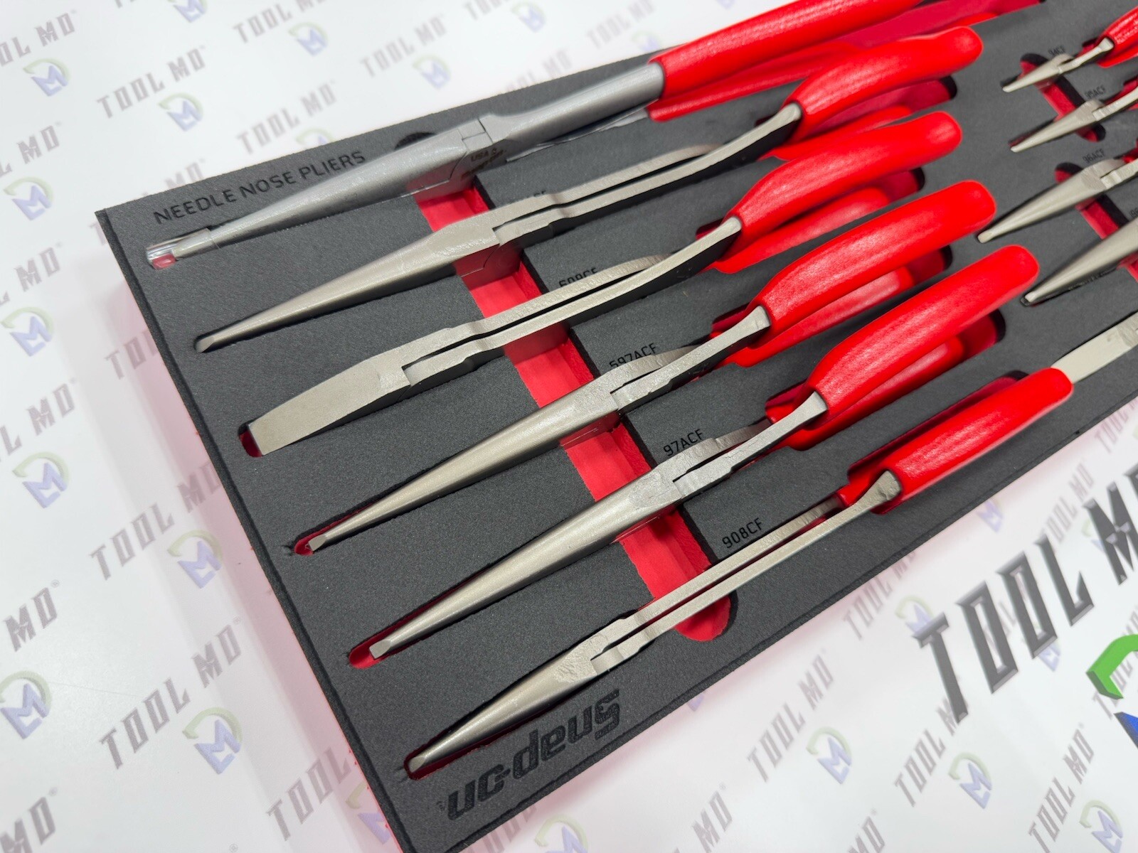 Snap-on Tools USA NEW RED 11-Piece Needle Nose Pliers Foam Set PLNN11000FR