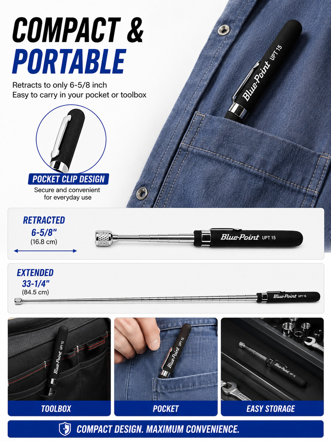 BLUE POINT UPT15 Telescopic Magnet Pick-Up Tool