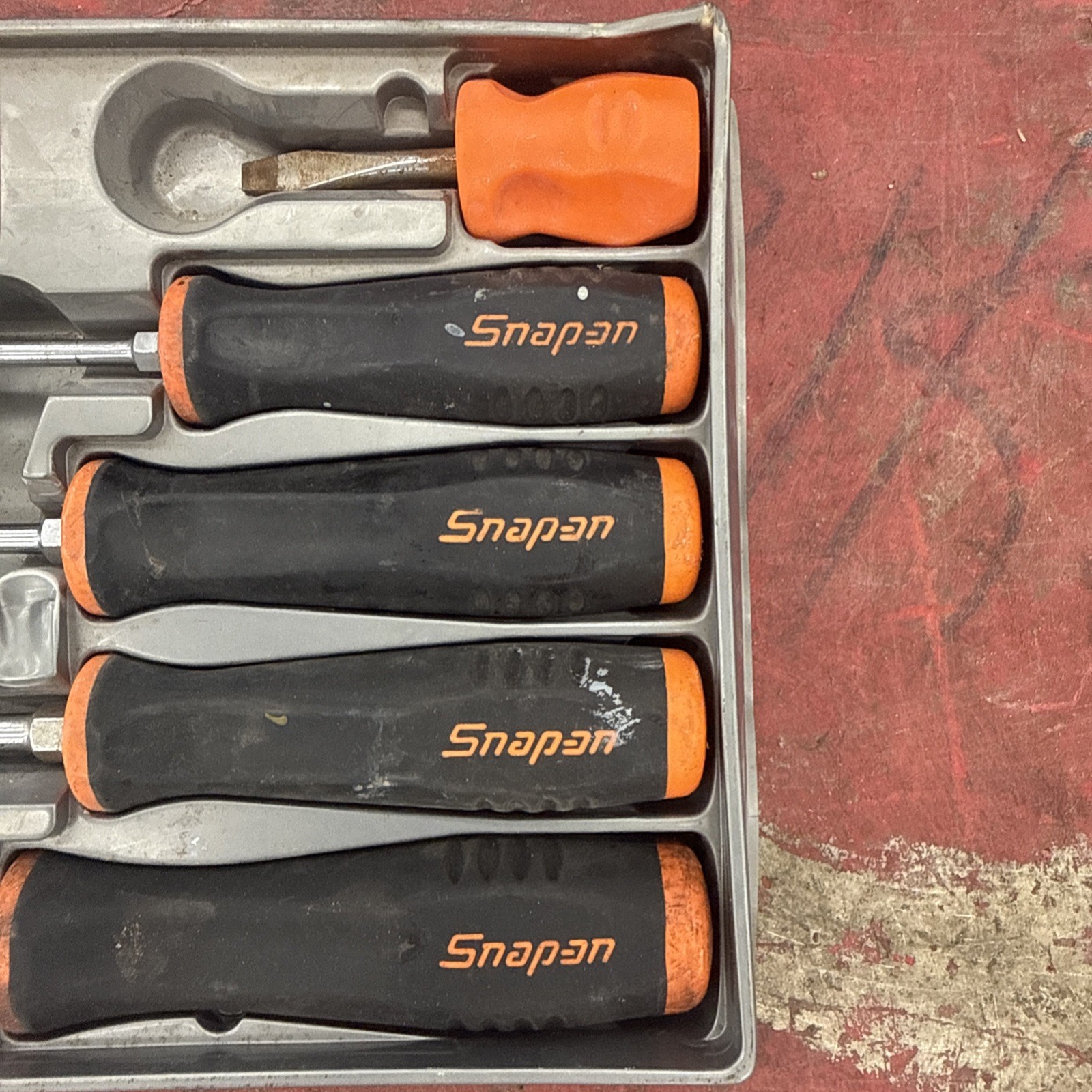 Snap-On Tools Orange Soft Grip Screwdriver Set 8 Pc Old Skool Handle
