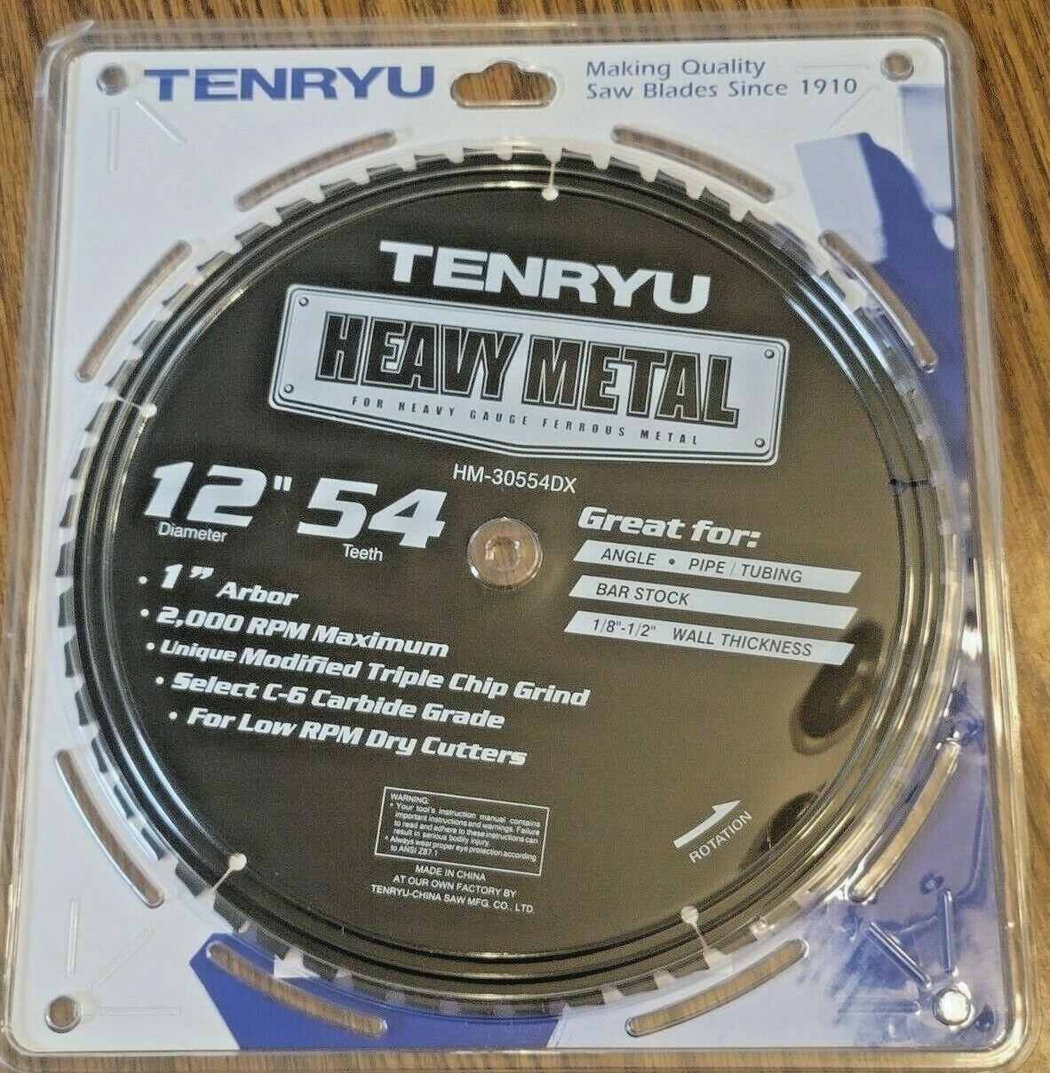 Tenryu «Heavy Metal» Carbide Tip Steel Metal Cutting Blade 12″, 1″ Arbor, 54T
