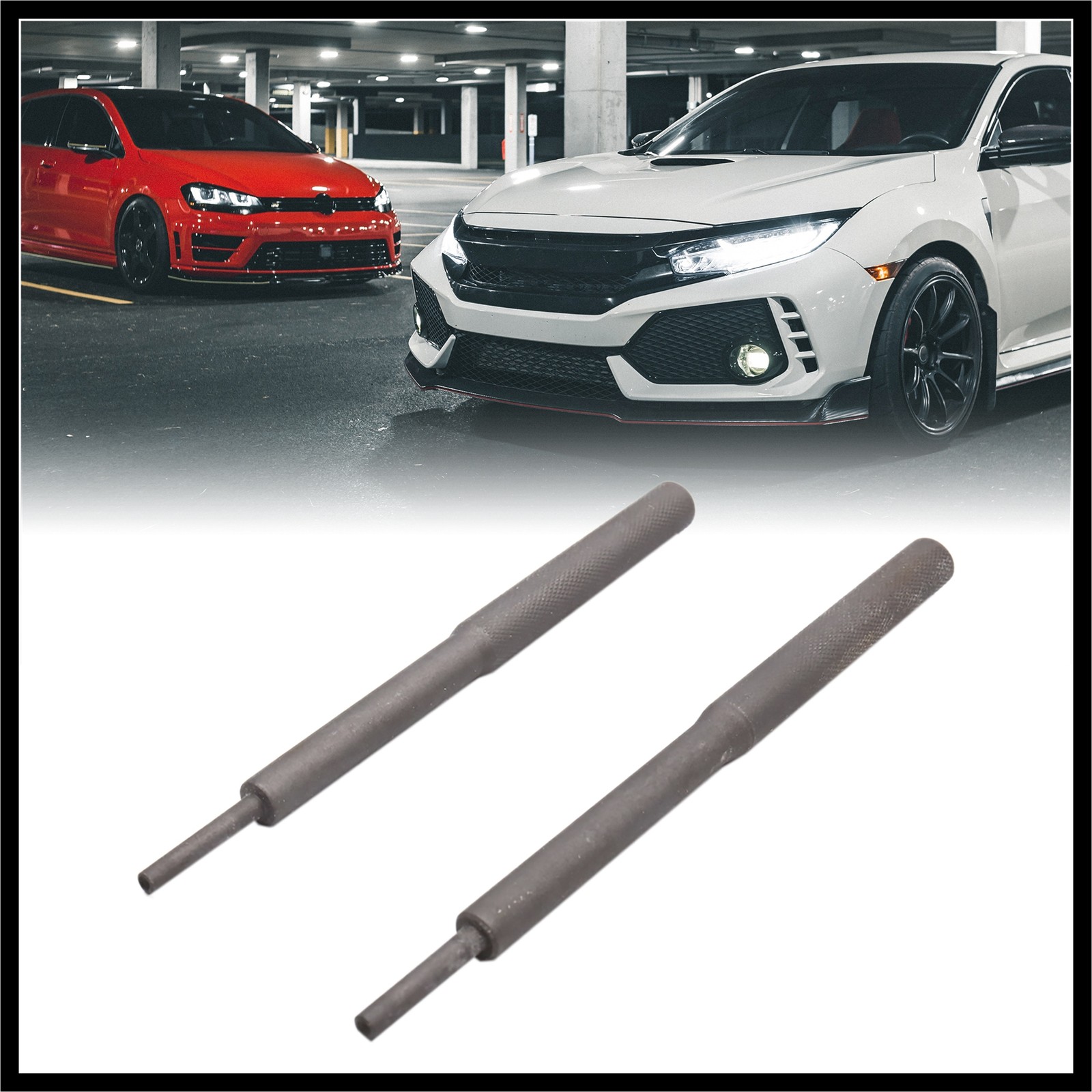 2pcs Dark Gray Universal Valve Guide Remover Grinding Stick Lapping Tool