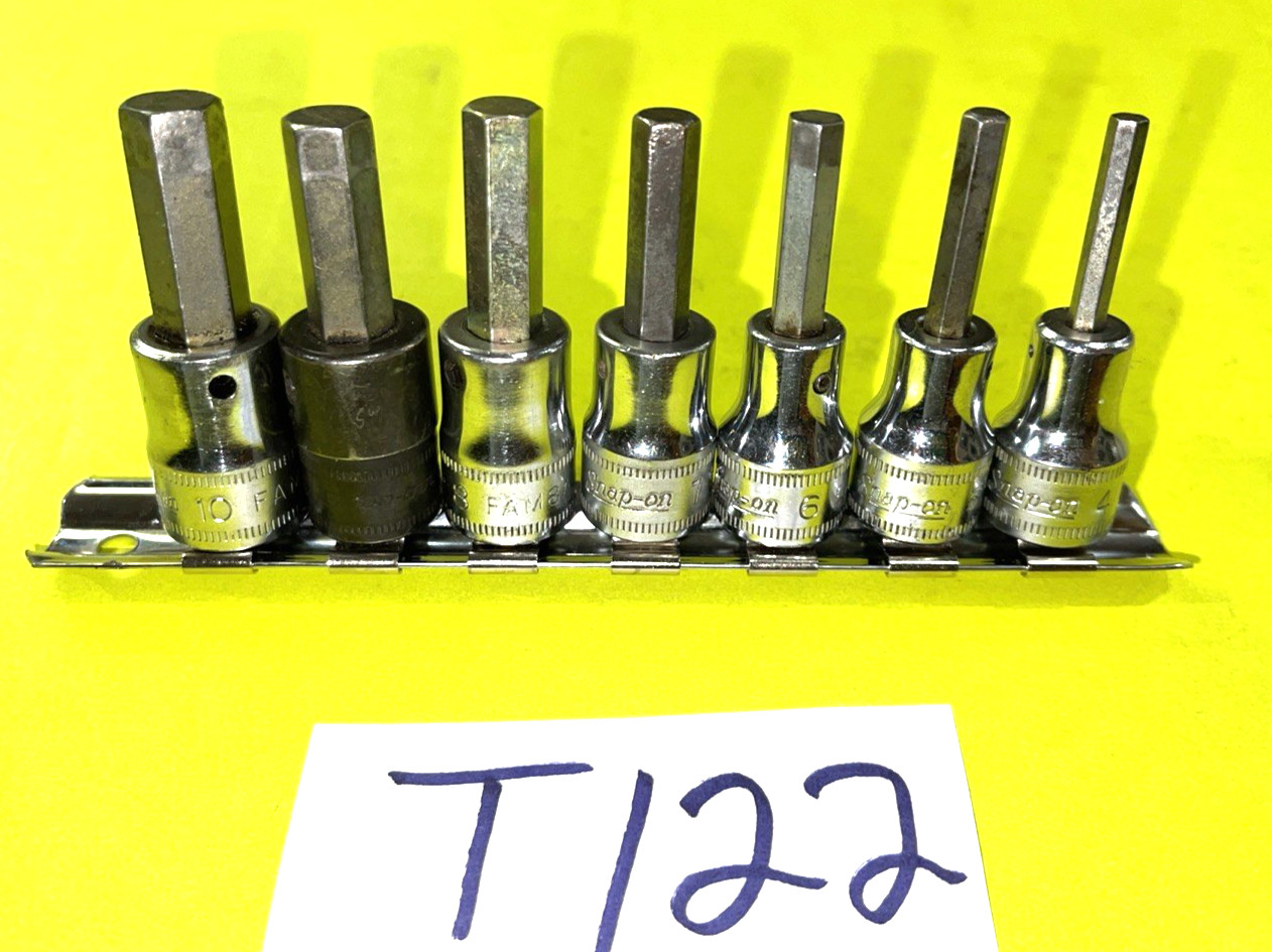 SNAP-ON TOOLS 7 PIECE 3/8 DRIVE METRIC HEX BIT SOCKET DRIVER SET 4MM TO 10MM