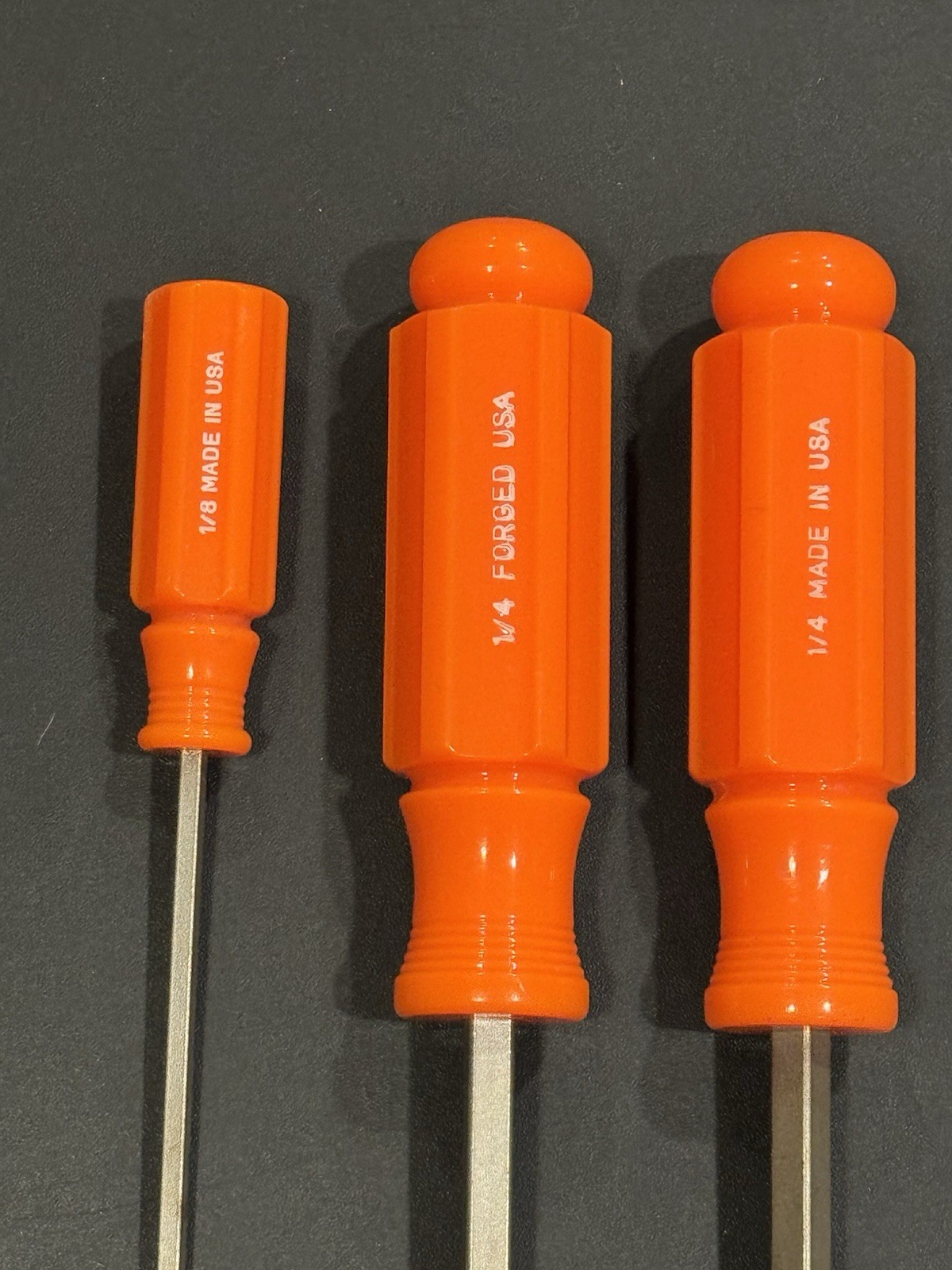 Craftsman USA Screwdriver 3pc lot. High visibility super rare orange handles