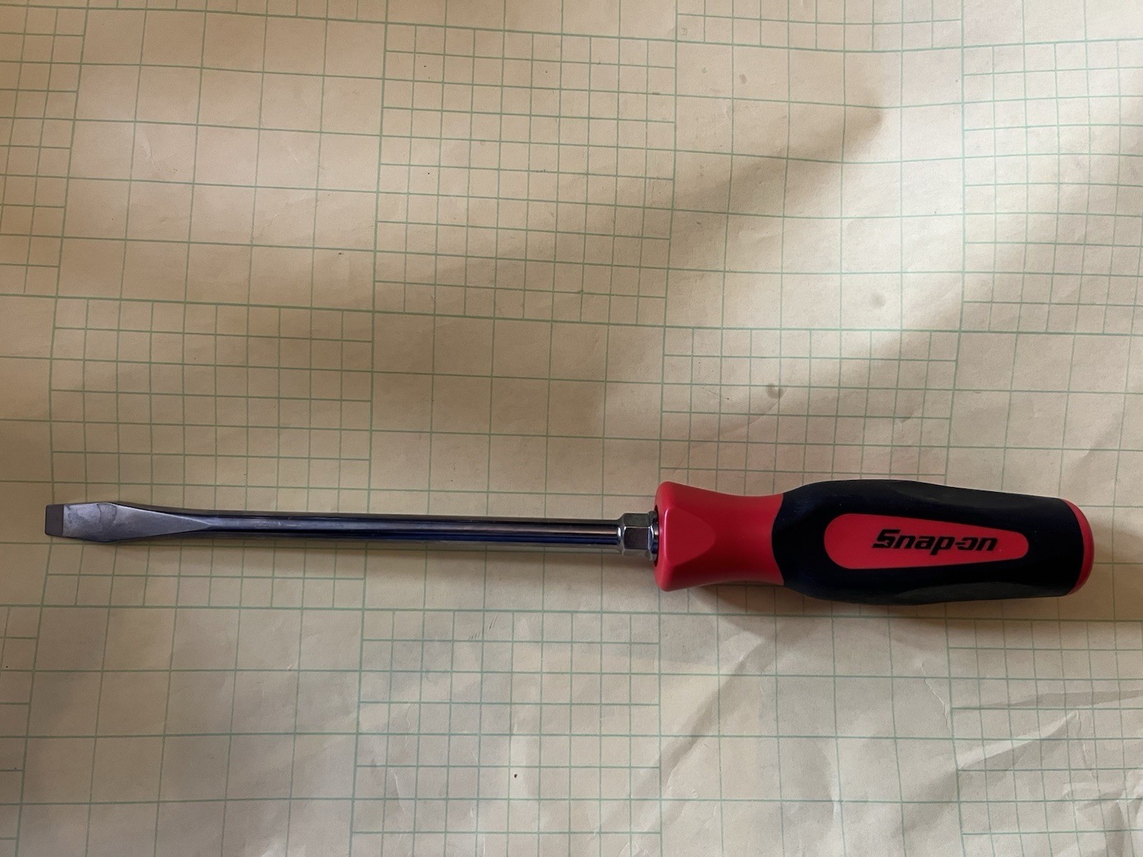 Snap On Flat Slotted Screwdriver Full Size SGD8B Classic Red Colour Soft Grip