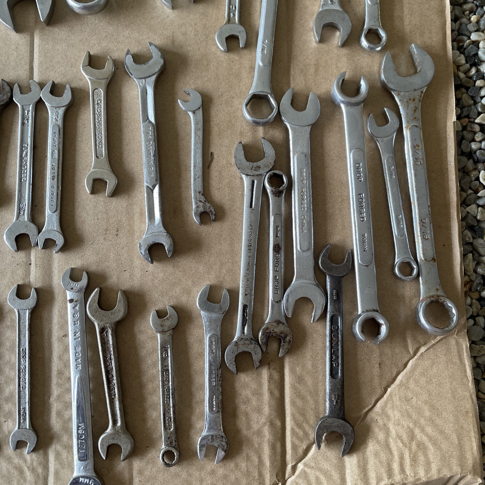 Lot of 120 + Mixed Vintage Combination & Open Box End Wrenches Sockets Tools