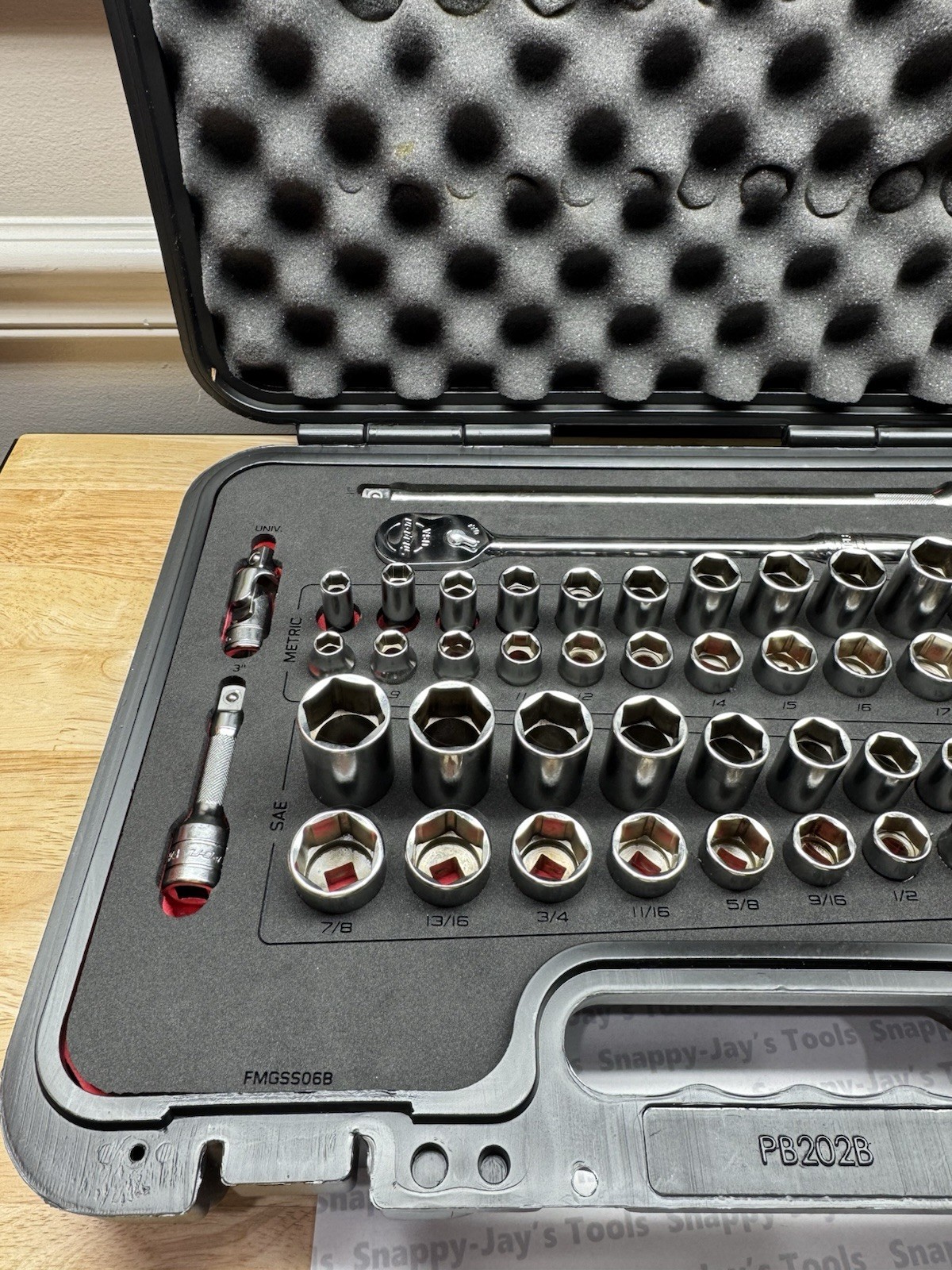 Snap-on USA NEW 3/8” 6pt 51pc Metric & SAE General Service Foam Set 251FSMBFR