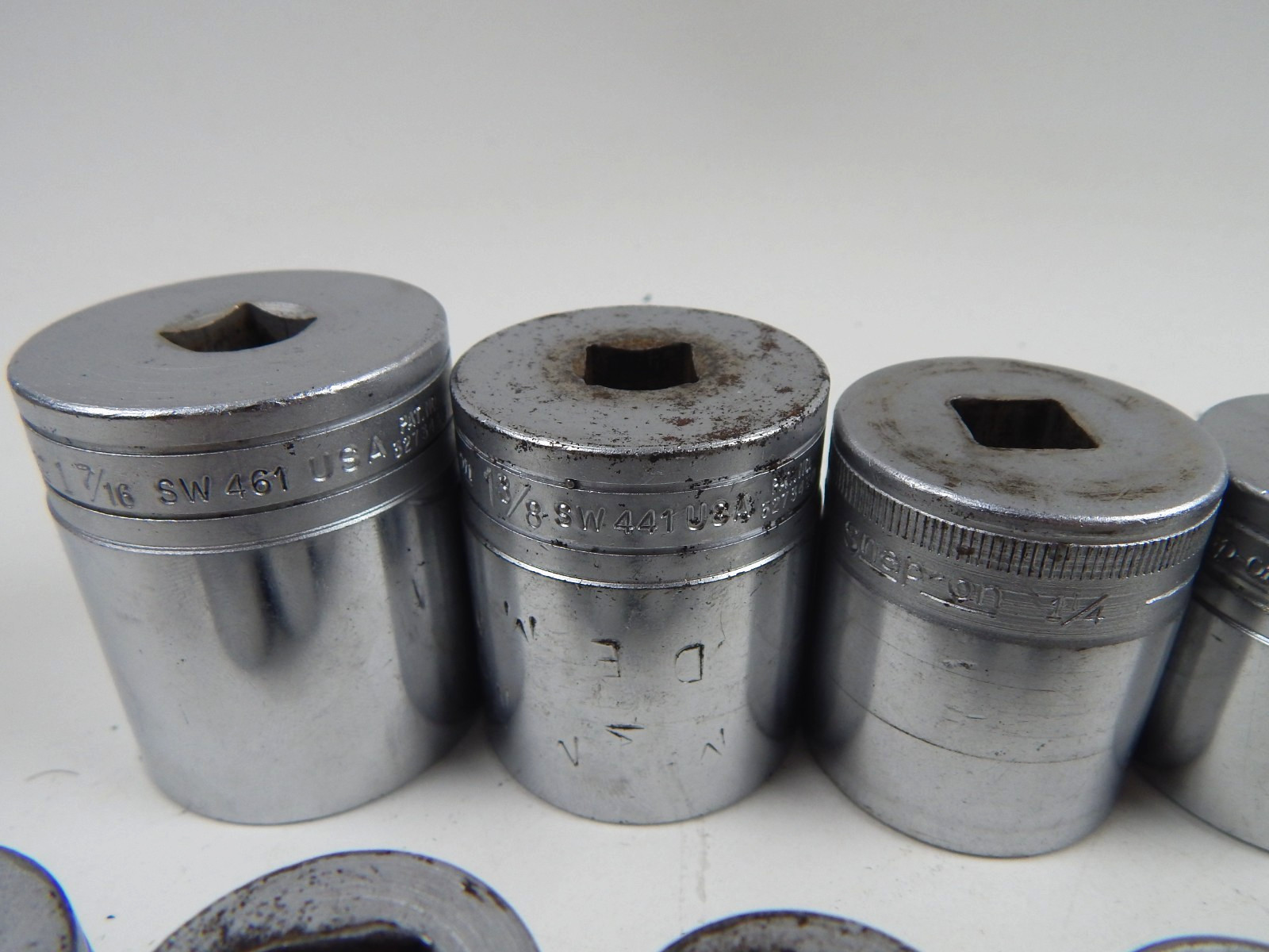 Snap-On SW 12 Point SAE 1/2″ Drive Shallow Socket Set 7/16 to 1-7/16″ USA 21pc