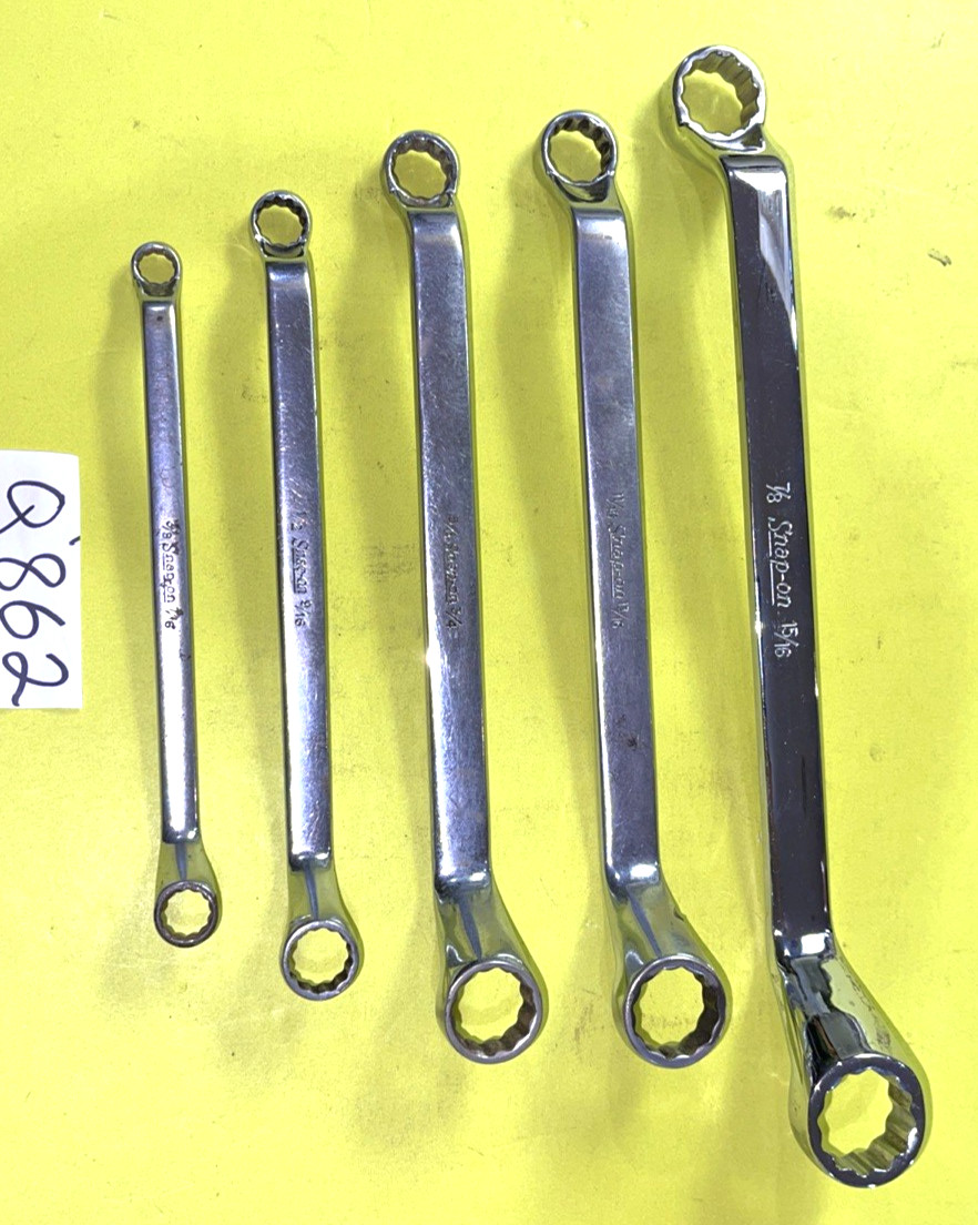 SNAP-ON TOOLS 5 PIECE SAE. DEEP OFF-SET BOX-END WRENCH SET 3/8 TO 15/16