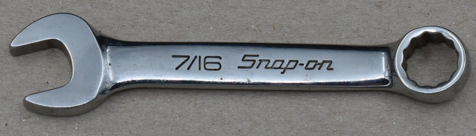 SNAP-ON TOOLS OXI14B, 7/16″ SAE, 12-POINT, OPEN/BOX END STUBBY COMBO WRENCH