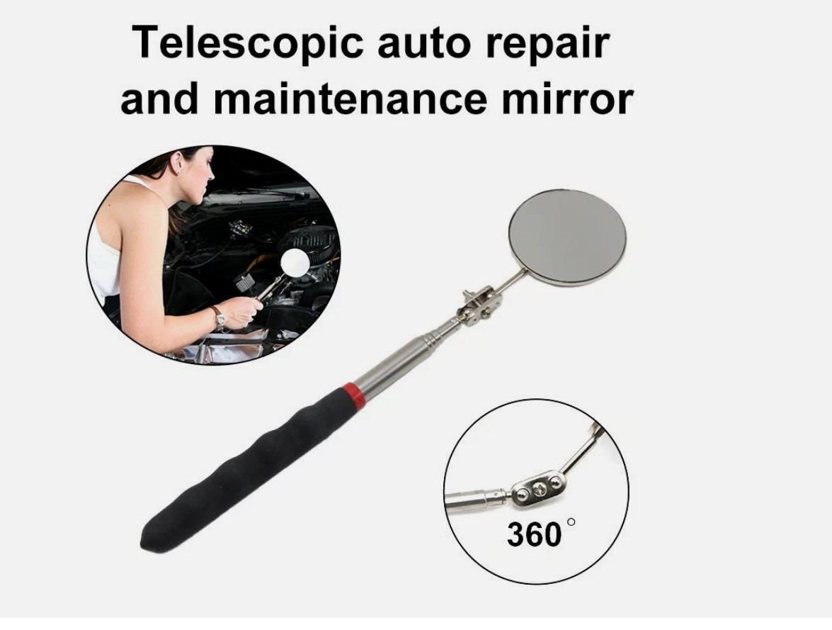 Extending Inspection Mirror Telescopic Swivel Car Mechanic Folding Tool 360 DIY