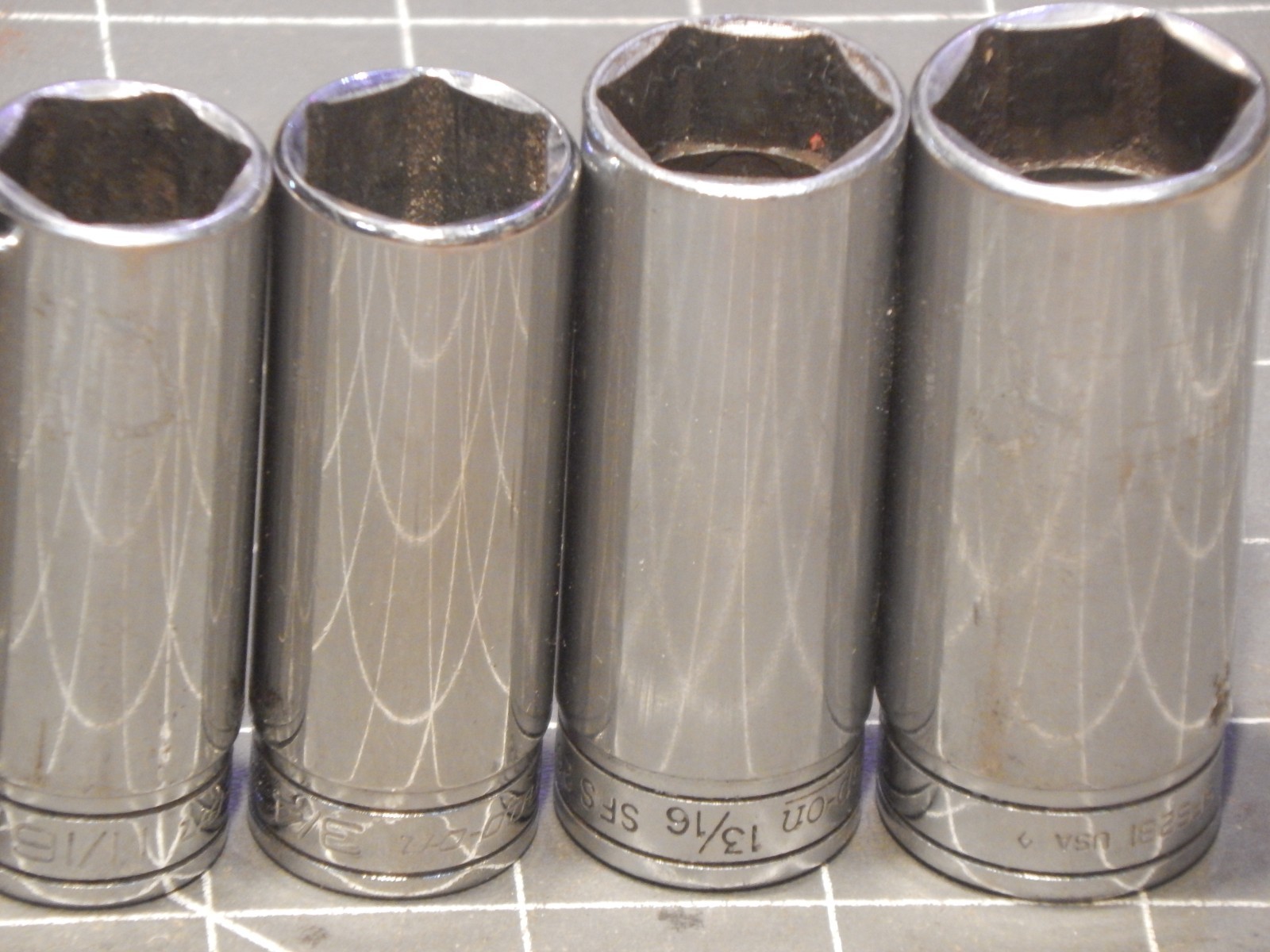 Snap On 11Pc SAE 3/8″ Drive Deep Socket Set 1/4″ 7/8″ 6Pt Dr 211sfsy