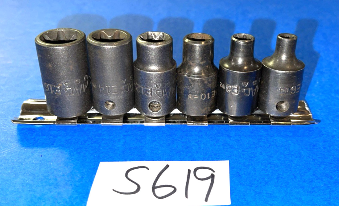 MAC TOOLS 6 PIECE 3/8 DRIVE INSIDE TORX SOCKET DRIVER SET E6-E16