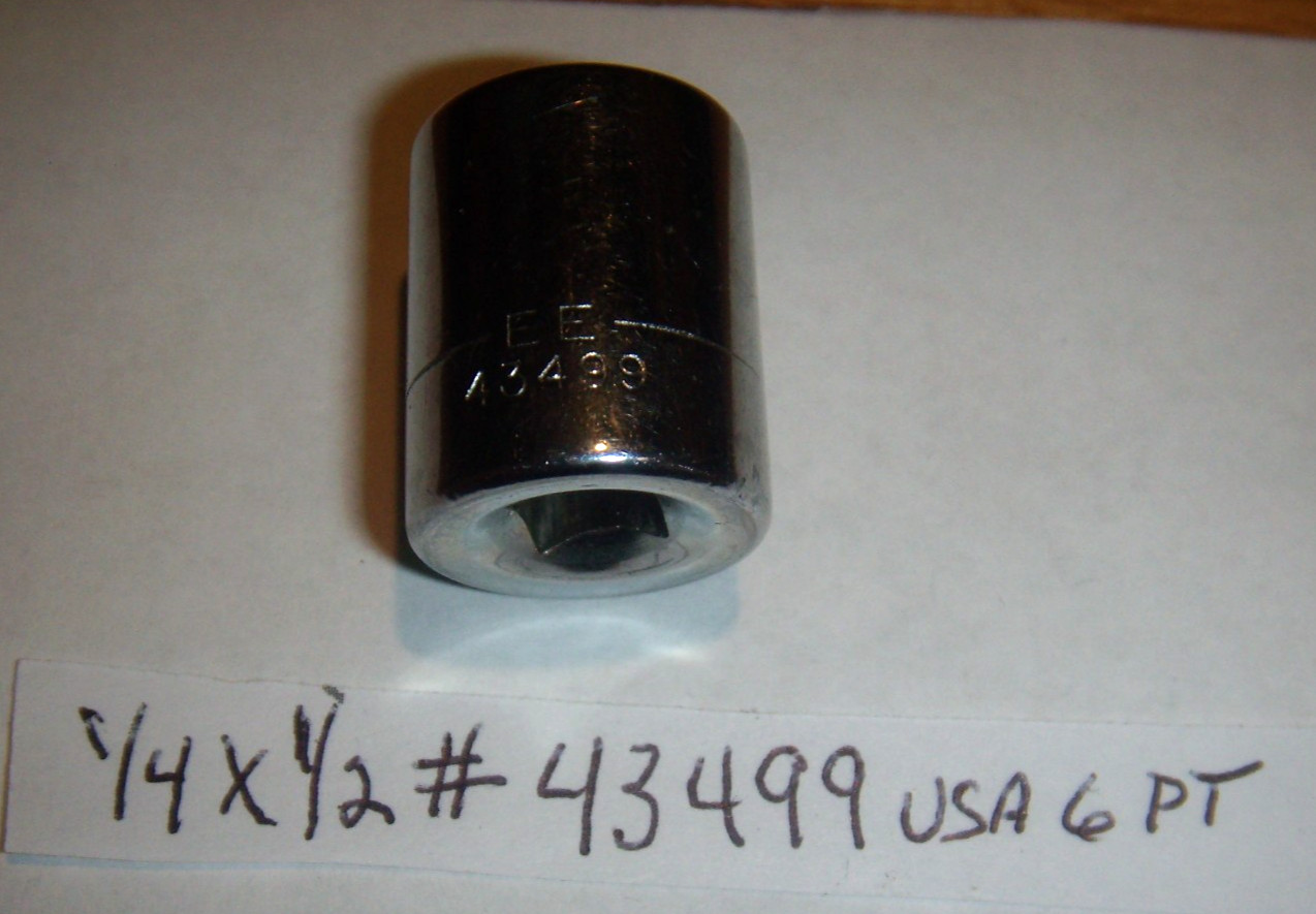 VTG NEW 1/2″ SHORT 1/4″ DRIVE 43499-EE- CRAFTSMAN SOCKET 6 POINT USA FREE SHIP