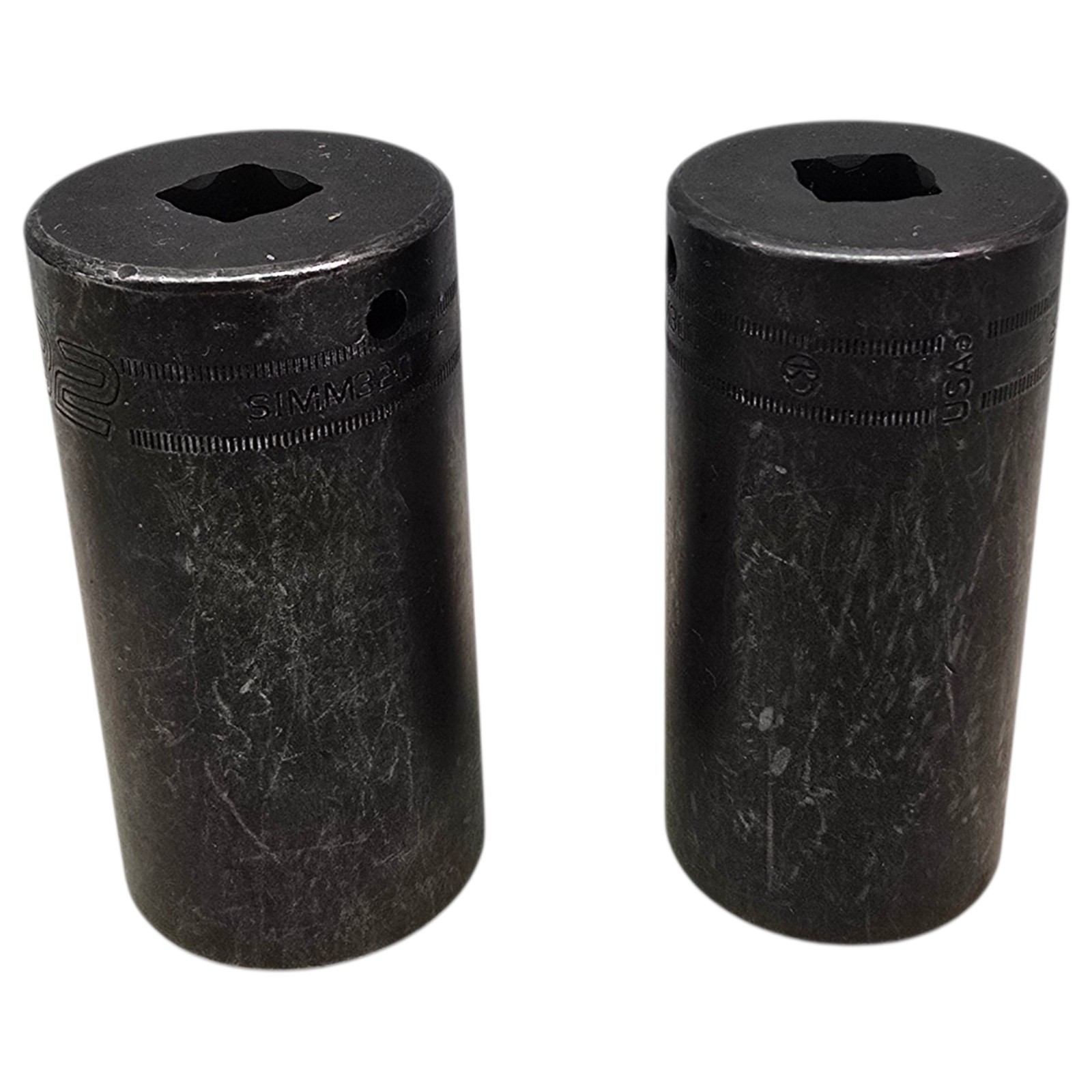 Lot of 2 Snap-On Drive 6-Pt SAE Drive Deep Impact Sockets SIMM300 & SIMM320 USA