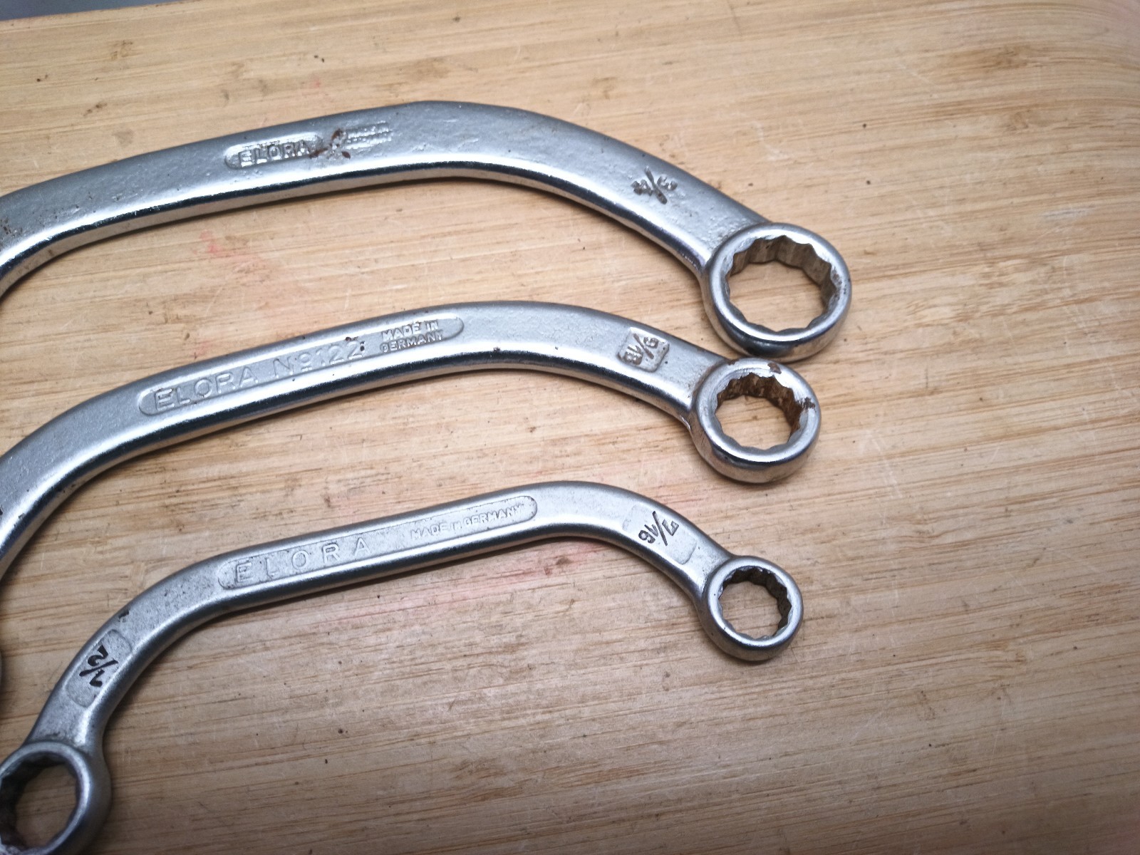 Elora No 122 AF Obstruction Ring Spanners 7/16,1/2,9/16,5/8,3/4&7/8
