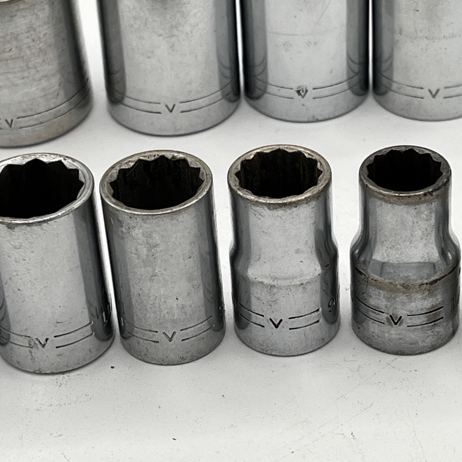 Craftsman 12 Socket Set 1/2″ Drive 12-Point =V= Series USA Made 7/16 to 1 1/8”