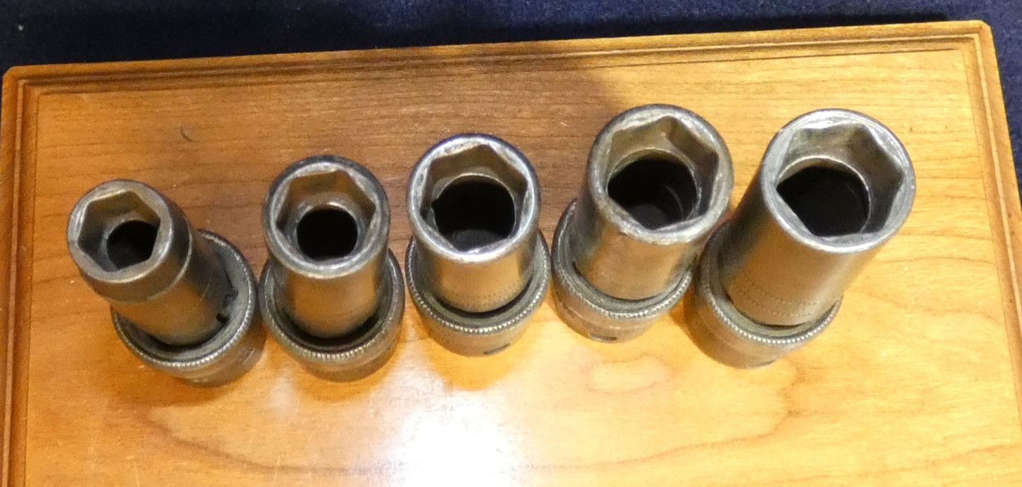 Snap-On 5 Piece 3/8 Drive Metric Deep Swivel Impact Sockets 10, 12, 13, 14, 15mm