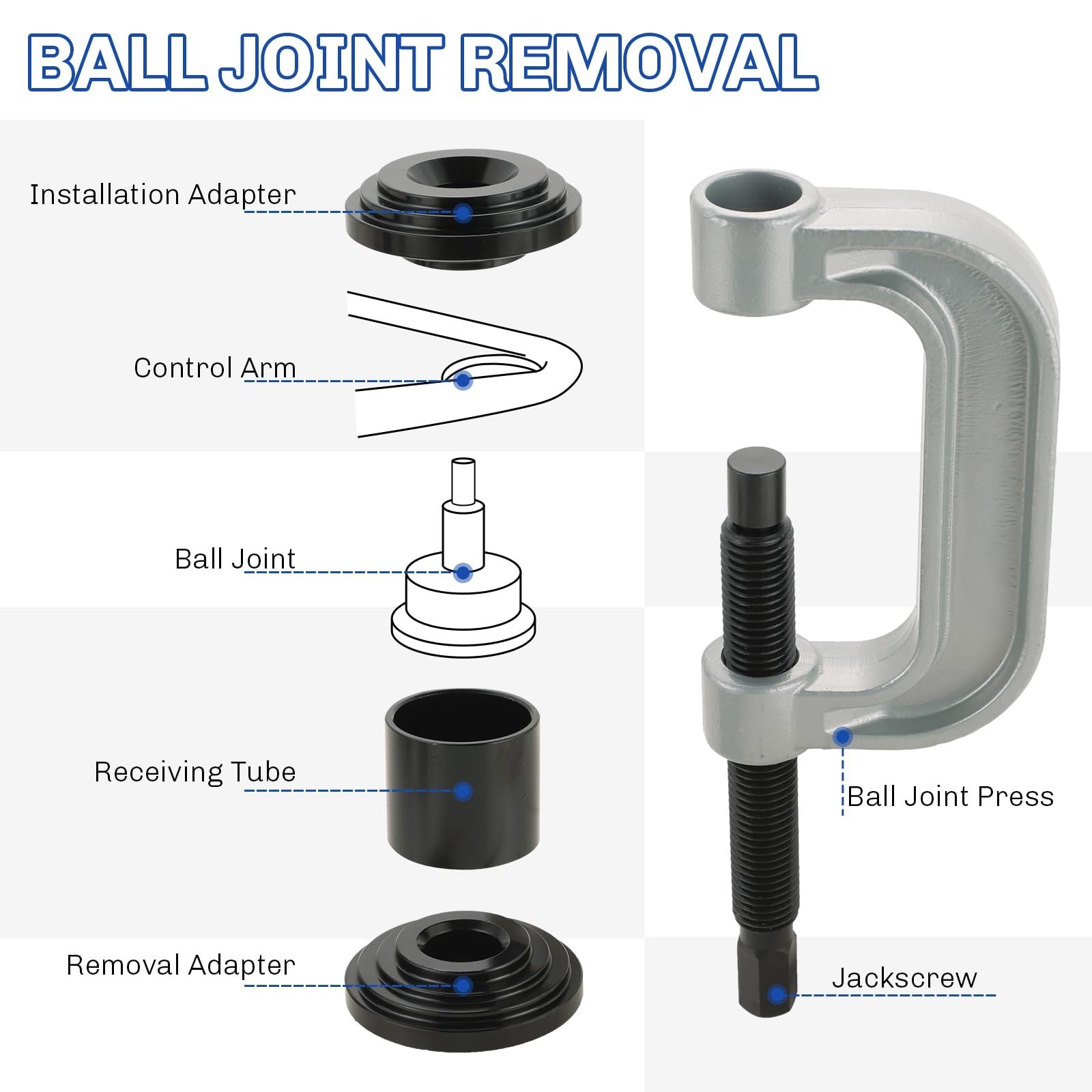 Heavy Duty Ball Joint Press & U Joint Removal Tool Kit for 2WD/4WD Vehicles