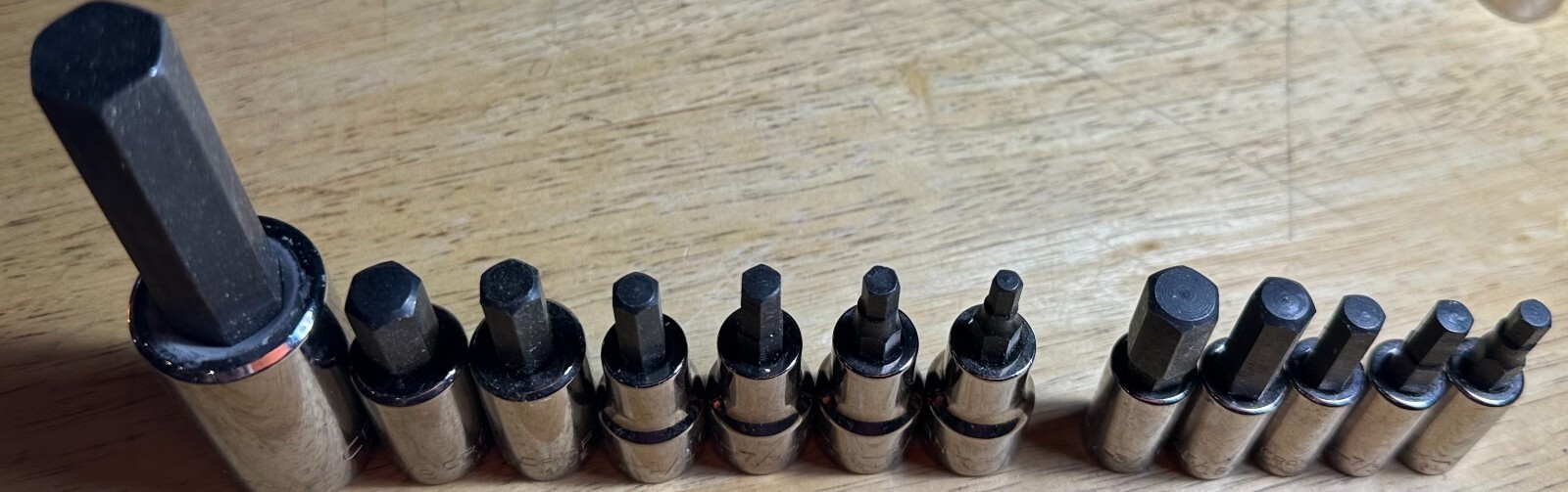 JUMBO 12 PC CRAFTSMAN SAE HEX SOCKET SET 1/2 IN, 3/8 IN, 1/4 INCH DRIVE USA MADE