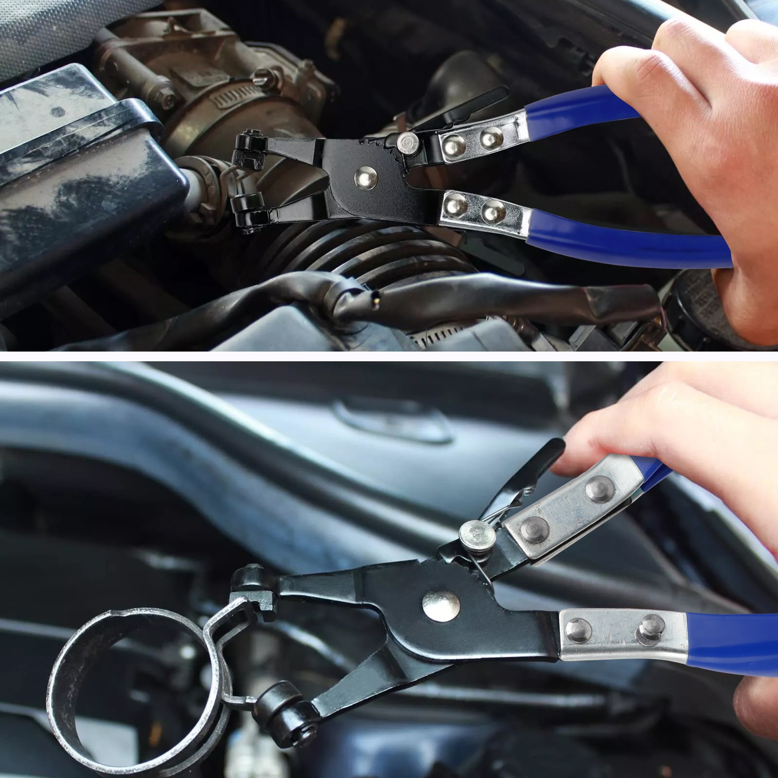 9pc Flexible Hose Clamp Clip Pliers Set Swivel Jaw Flat Angled Band Remover Tool