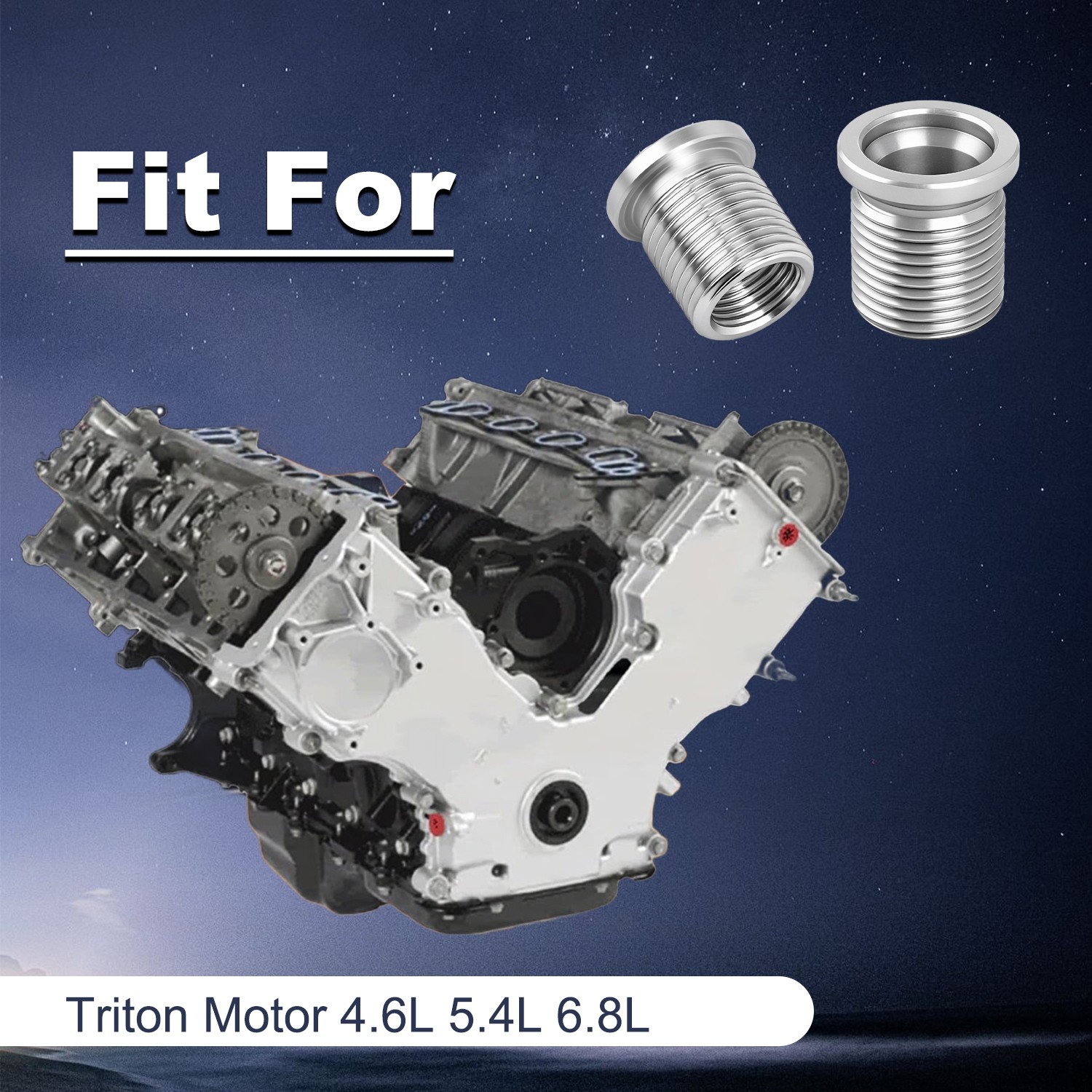 14mm 10x Spark Plug Port Insert for Ford 4. 6L 5. 4L 6. 8 V-10 Triton 389-100