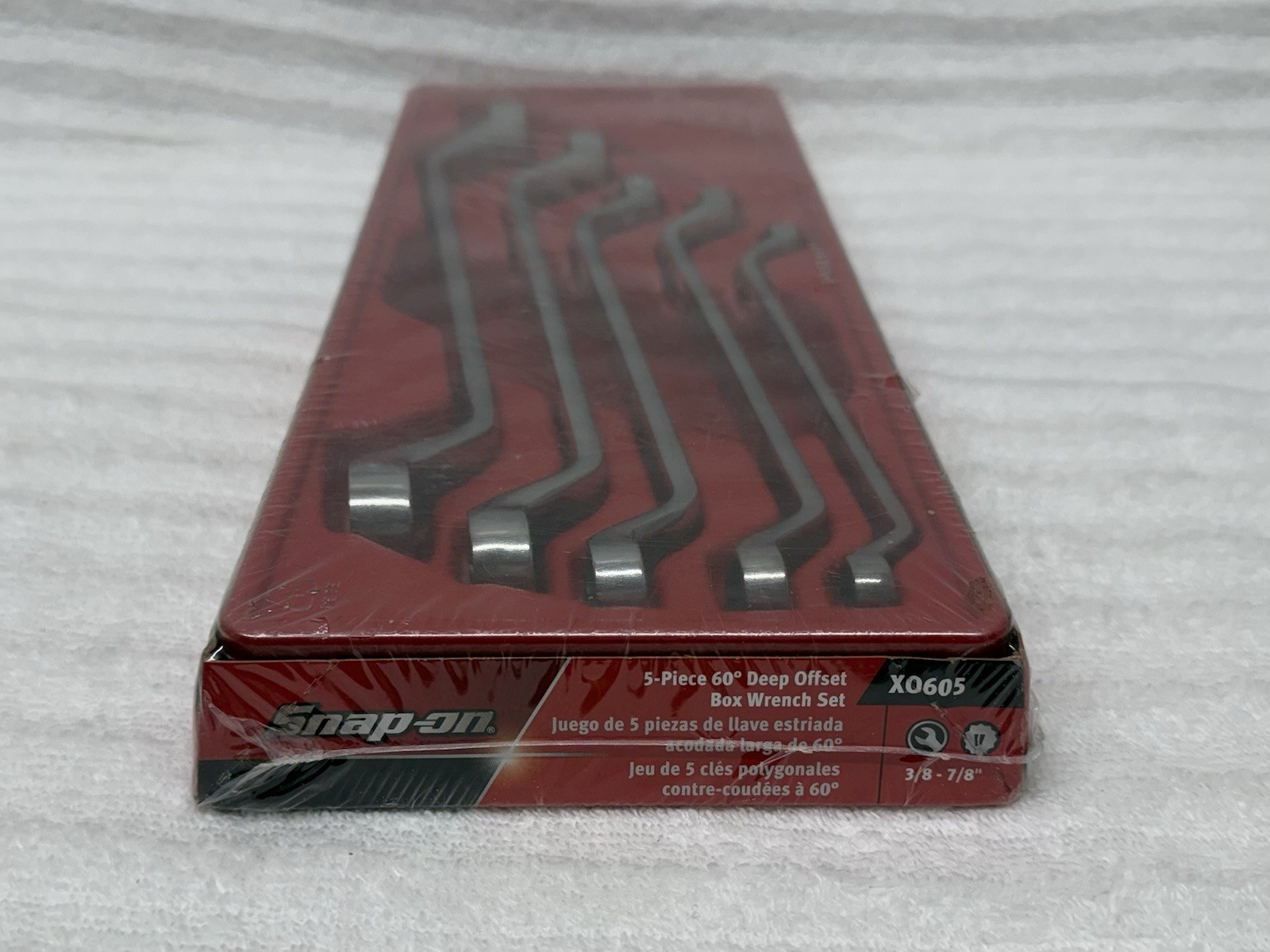 New Snap On 12 Pt STANDARD Deep 60° Offset Box Wrench 5 Pcs Set-XO605 SAE3/8-7/8
