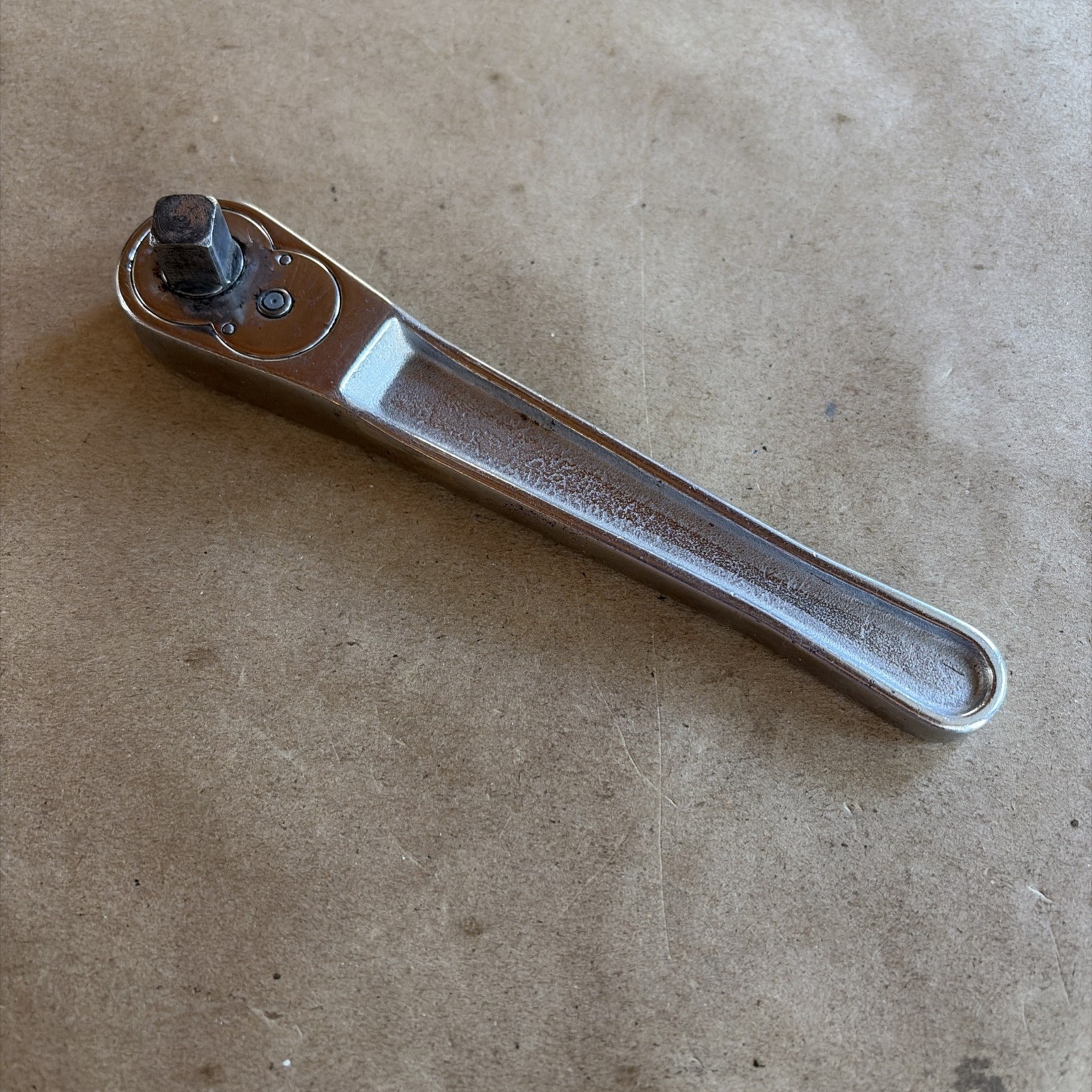 Vintage Snap-On FV71 3/8″ Drive Flat Chrome Ratchet 6″ Long