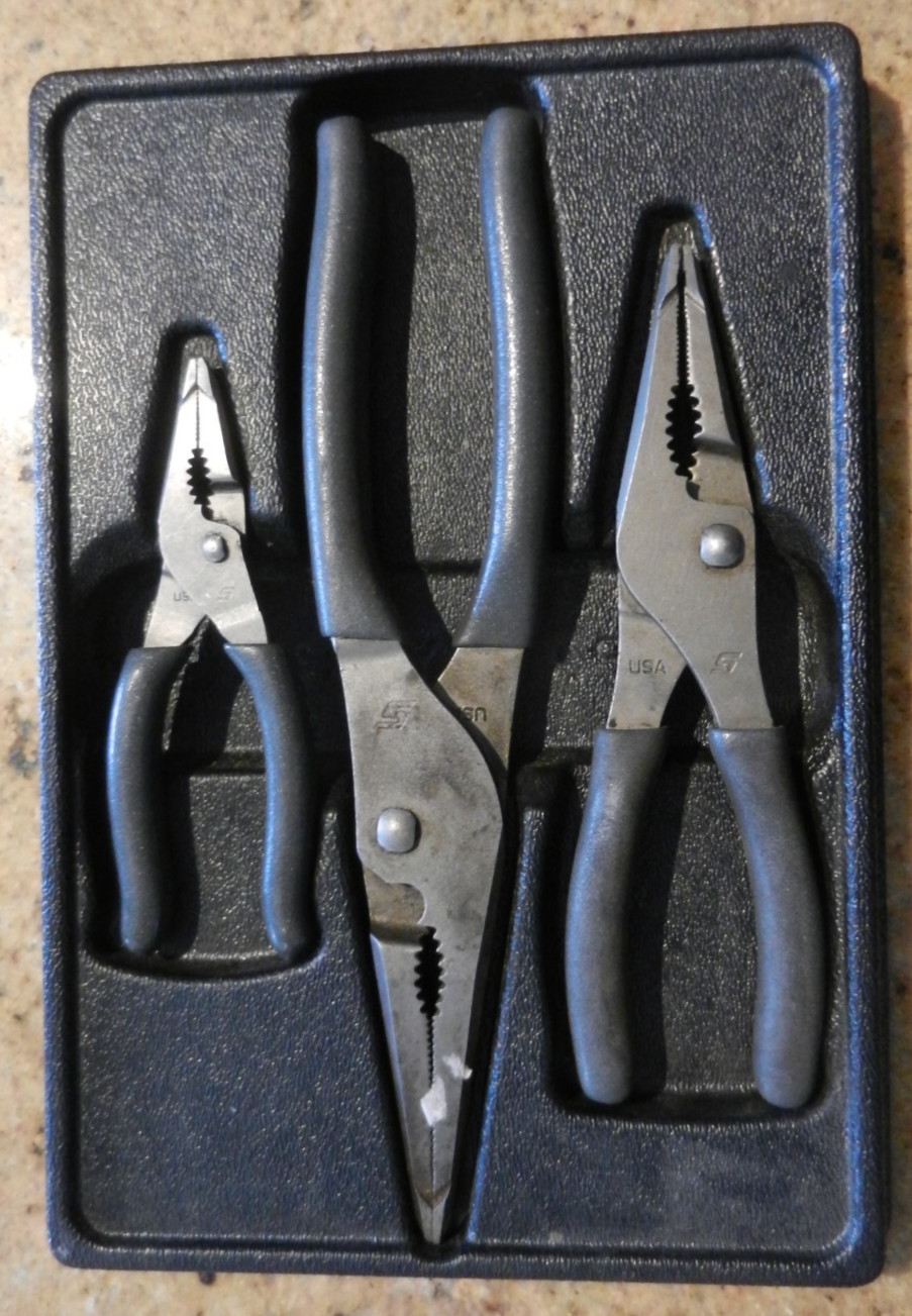 Snap On Black 3pc. Talon Grip Slip Joint Pliers