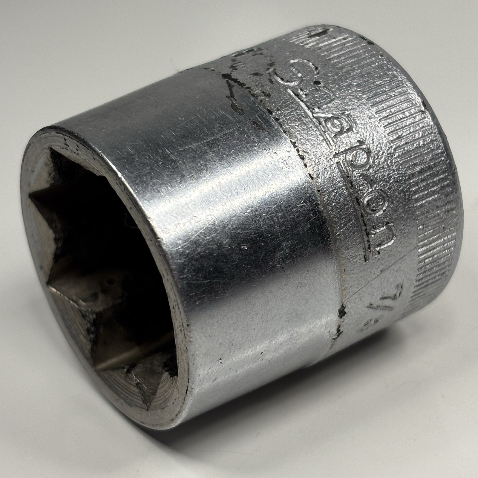 Snap On Tools #428 1/2 Dr 8Pt SAE 7/8 Shallow Double Square Socket USA VTG 1939